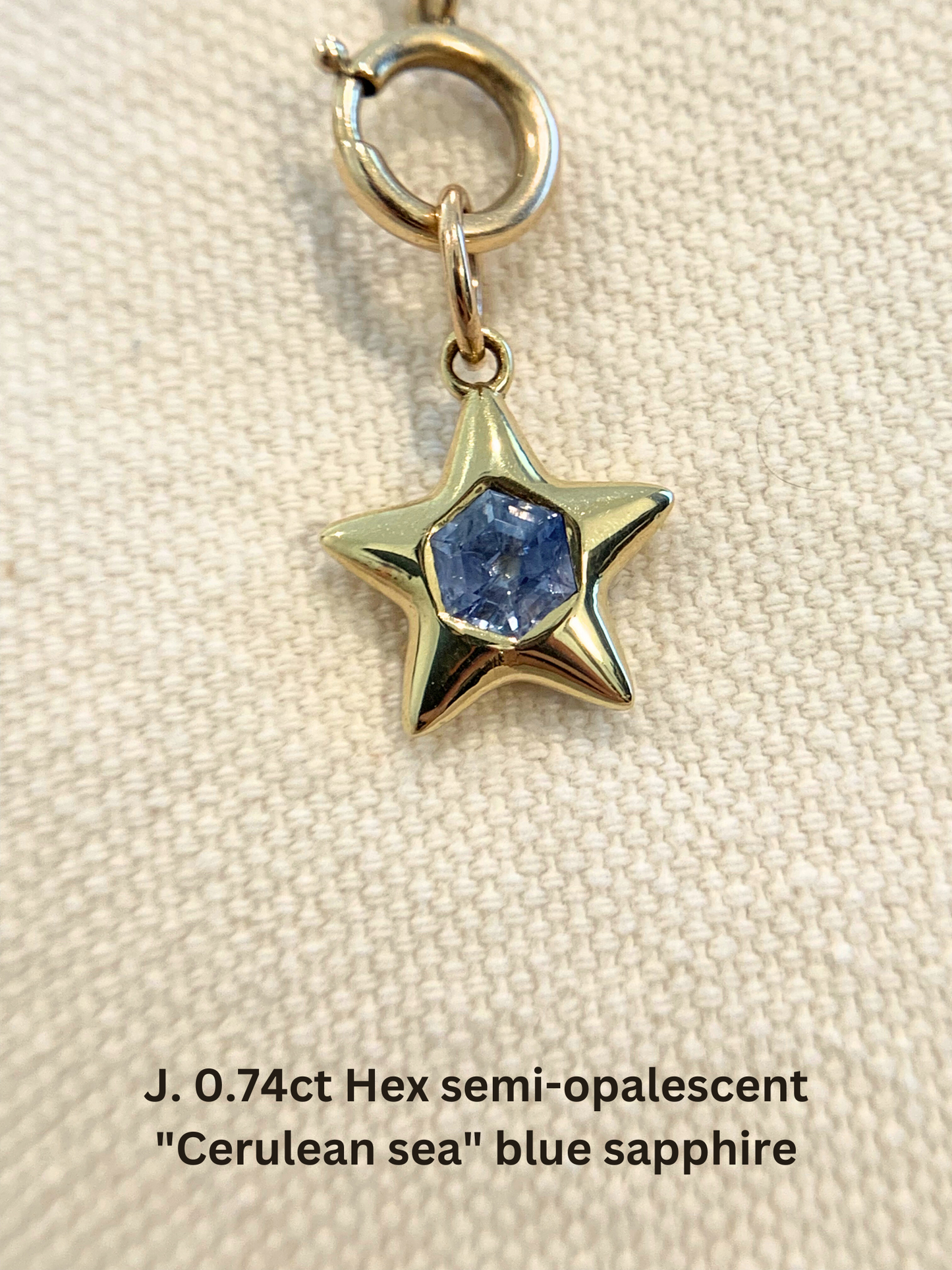 18k Little Star© volume 12: old cut diamonds, limited Hex edition sapphires, emerald