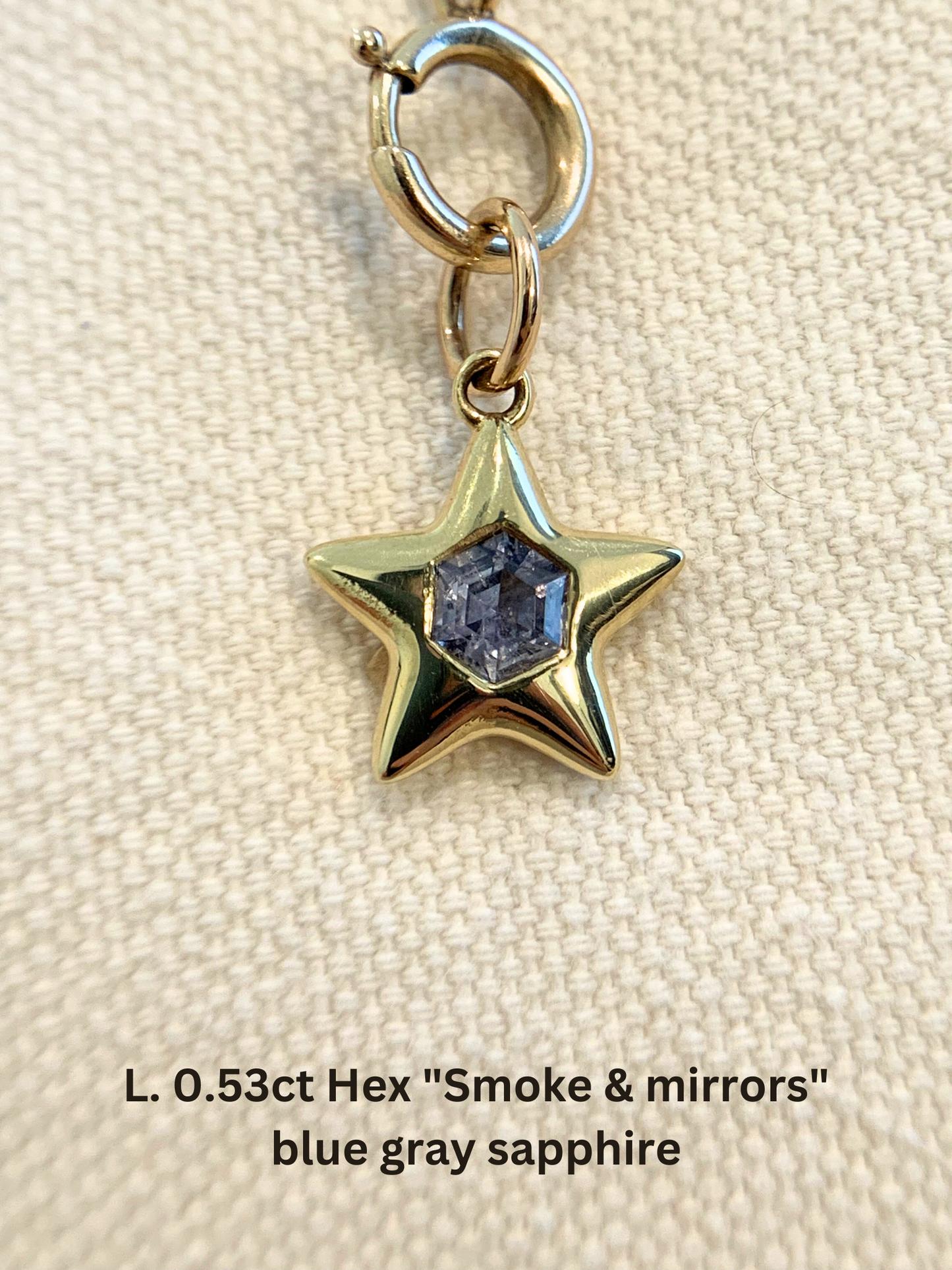 18k Little Star© volume 12: old cut diamonds, limited Hex edition sapphires, emerald