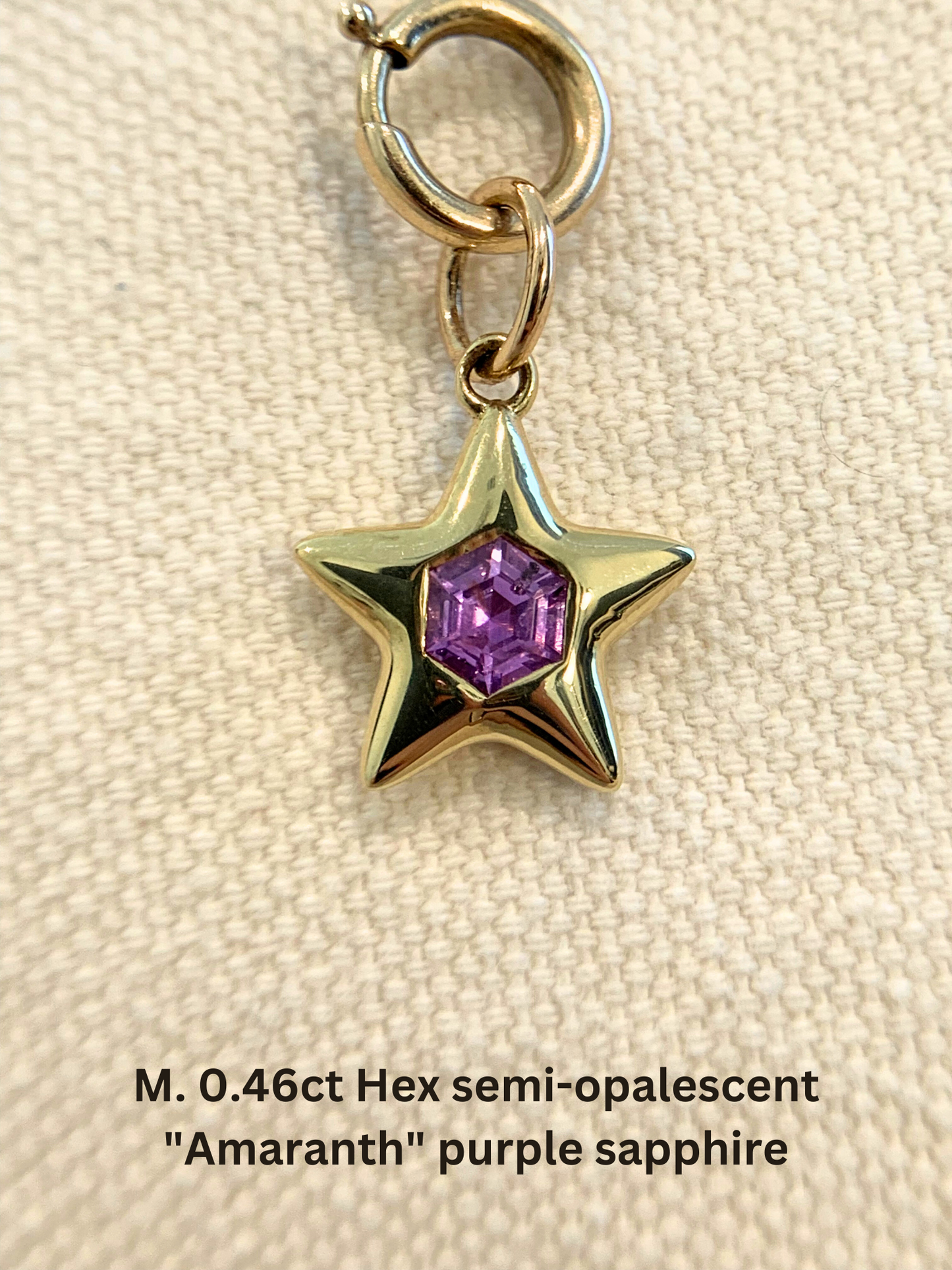 18k Little Star© volume 12: old cut diamonds, limited Hex edition sapphires, emerald