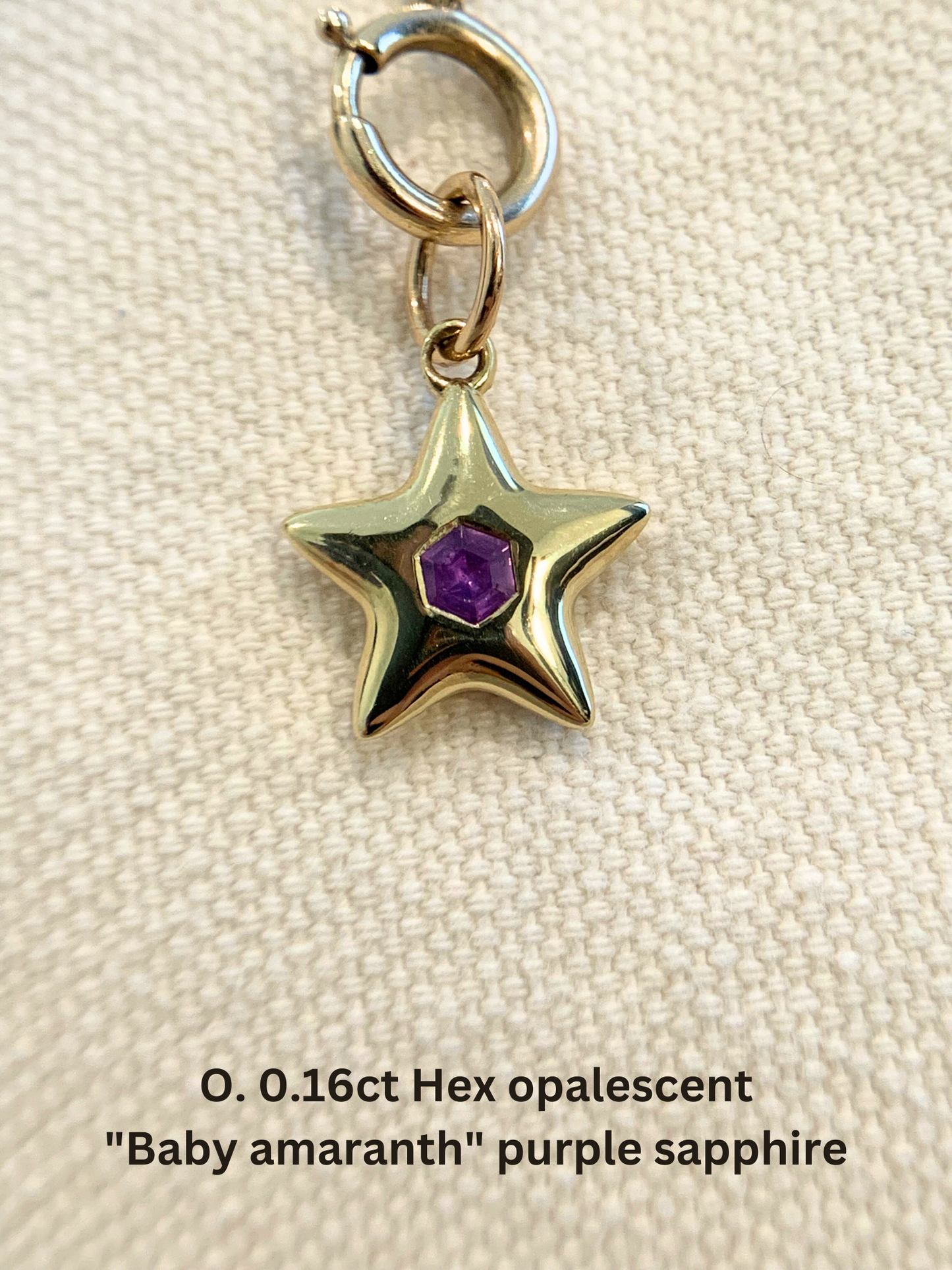 18k Little Star© volume 12: old cut diamonds, limited Hex edition sapphires, emerald