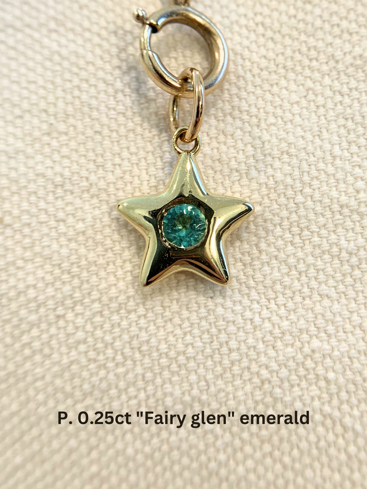 18k Little Star© volume 12: old cut diamonds, limited Hex edition sapphires, emerald