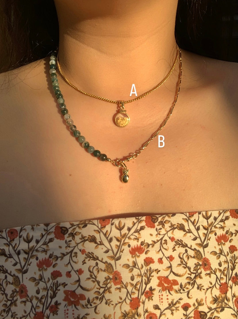 21k curb link chain with 14k spring ring clasp (vintage, only one available)