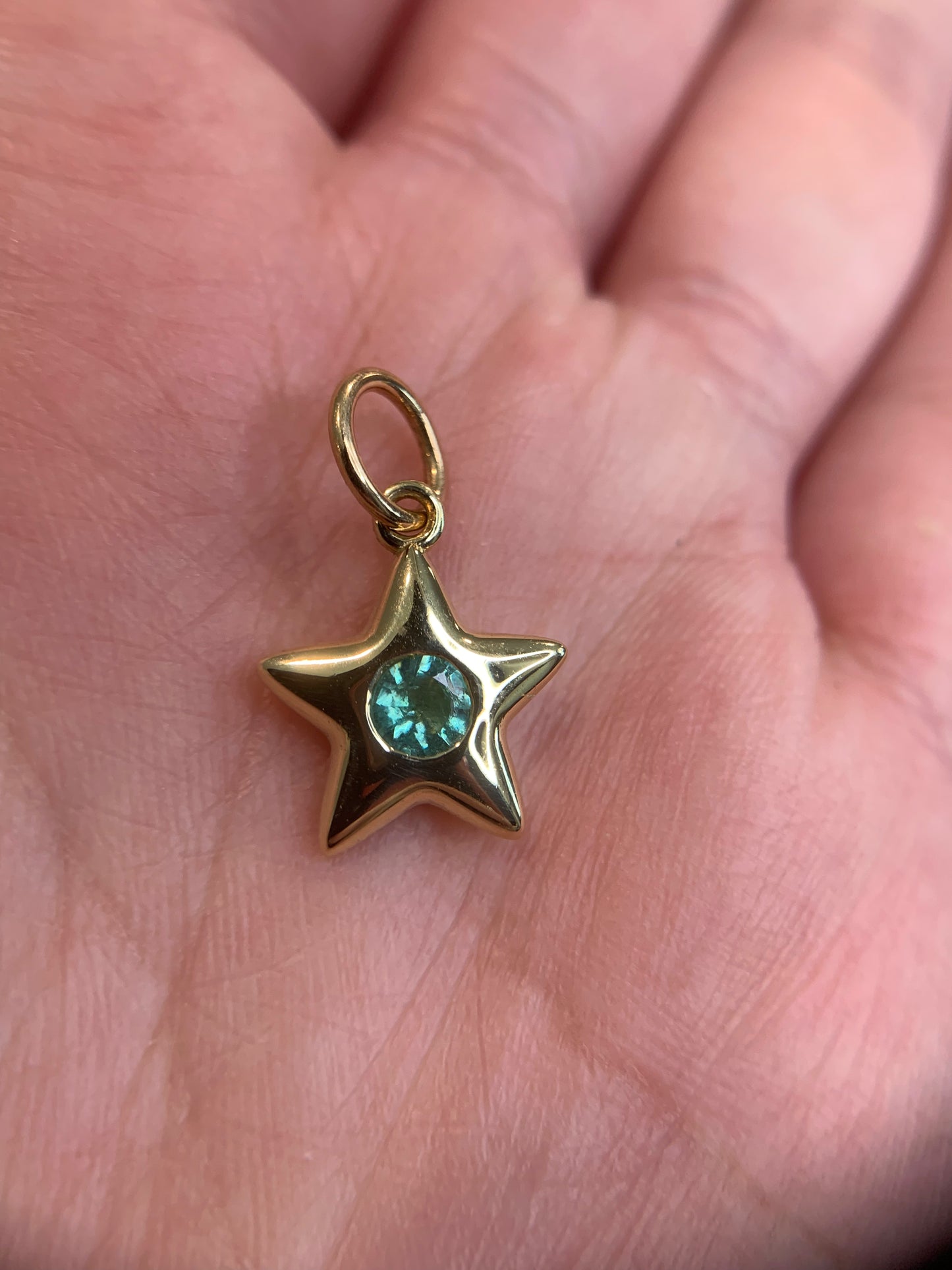 Katie D. custom order - 0.28ct "The Archer" natural emerald in 18k yellow gold Little Star, shiny finish