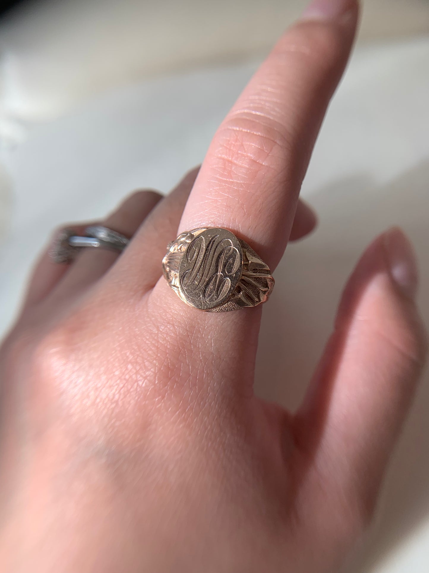 18k "Draco" JR Wood art nouveau dragon signet in rose gold (antique, only one available)