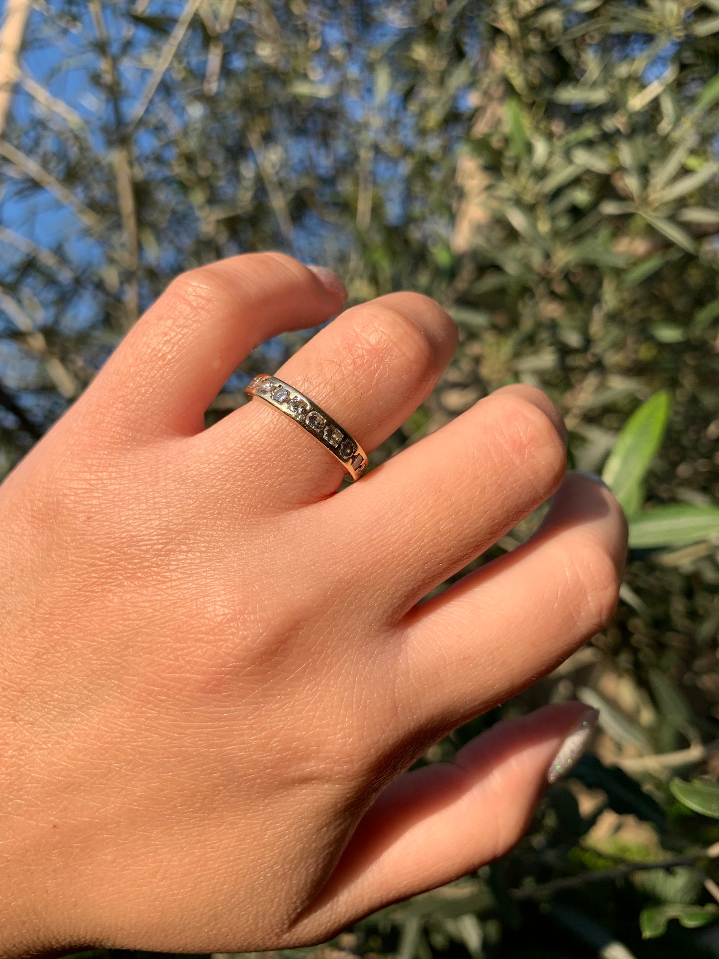 "Diamond flush" 14k 1 tcw diamond band