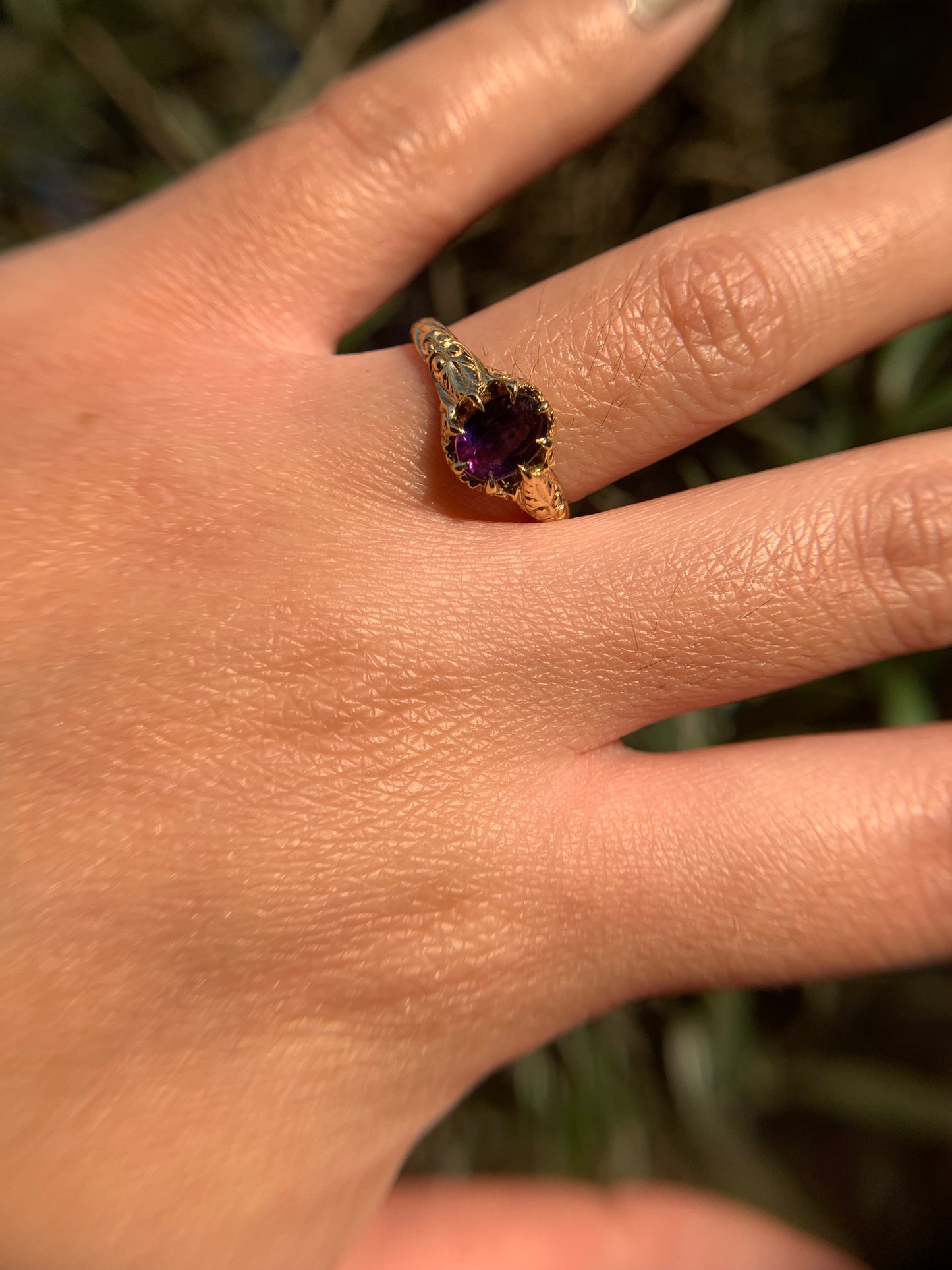 "The Folklore" 18k yellow gold natural galaxy sapphire ring