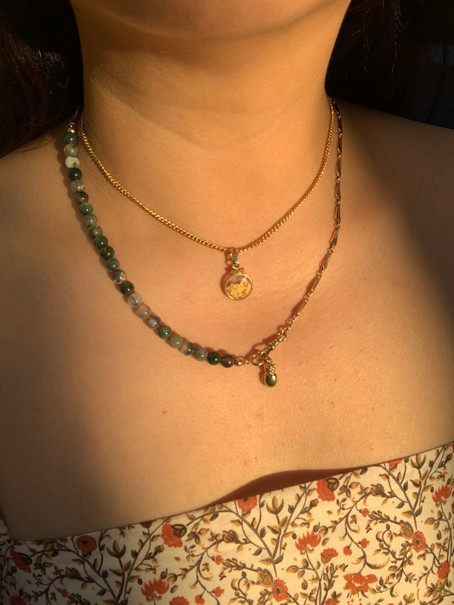 21k curb link chain with 14k spring ring clasp (vintage, only one available)