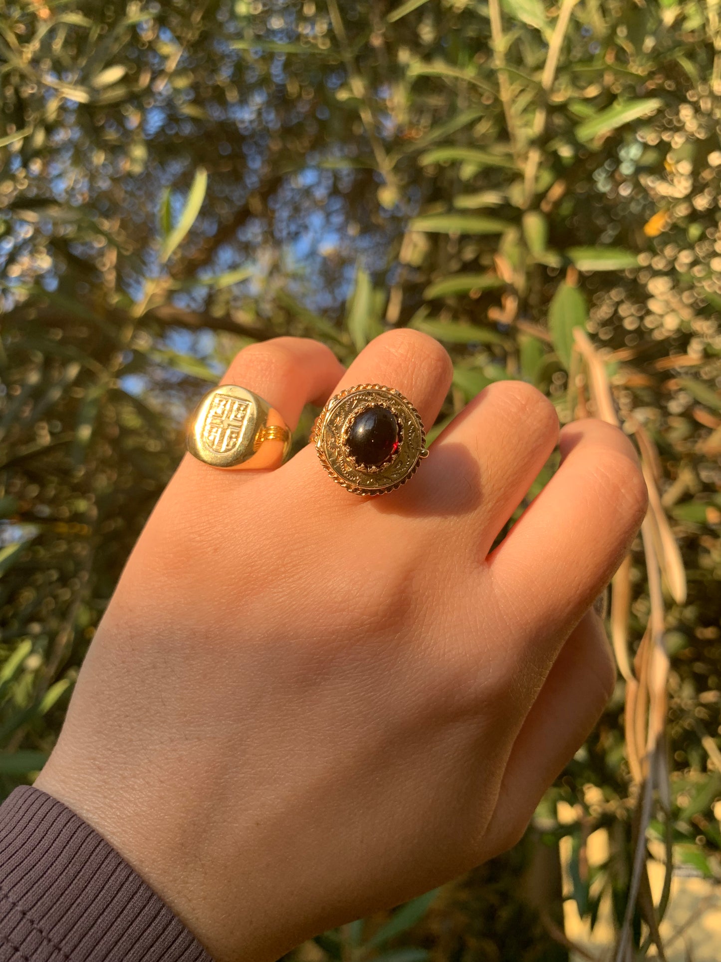 "Stronghold" 14k yellow gold vintage shield signet (vintage, only one available)