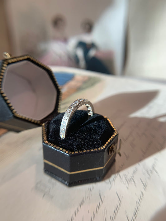 "Ethereal Love" 18k Art deco full eternity diamond band (antique, only one available)