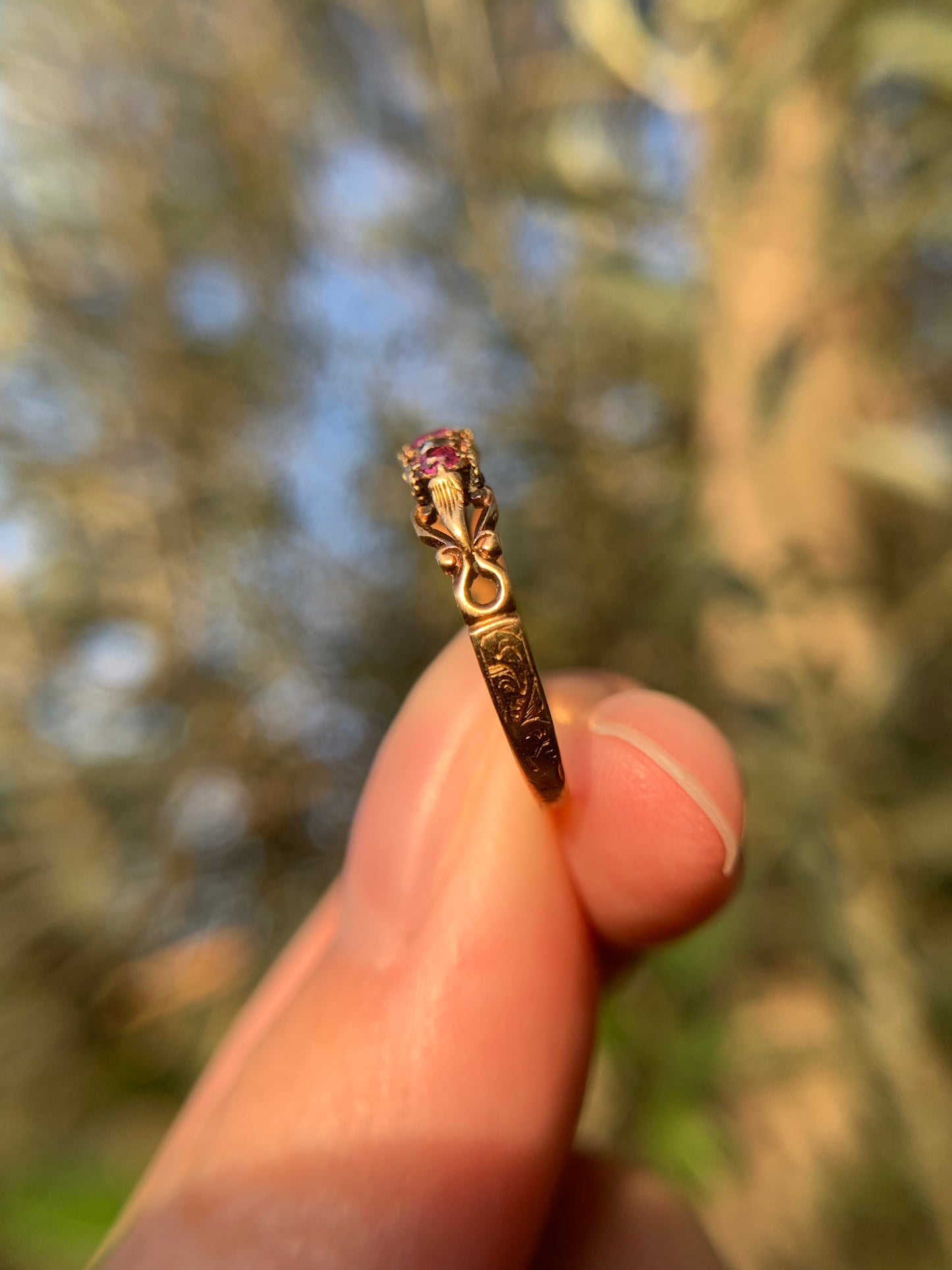 15k ruby and diamond late Georgian, early Victorian ring
