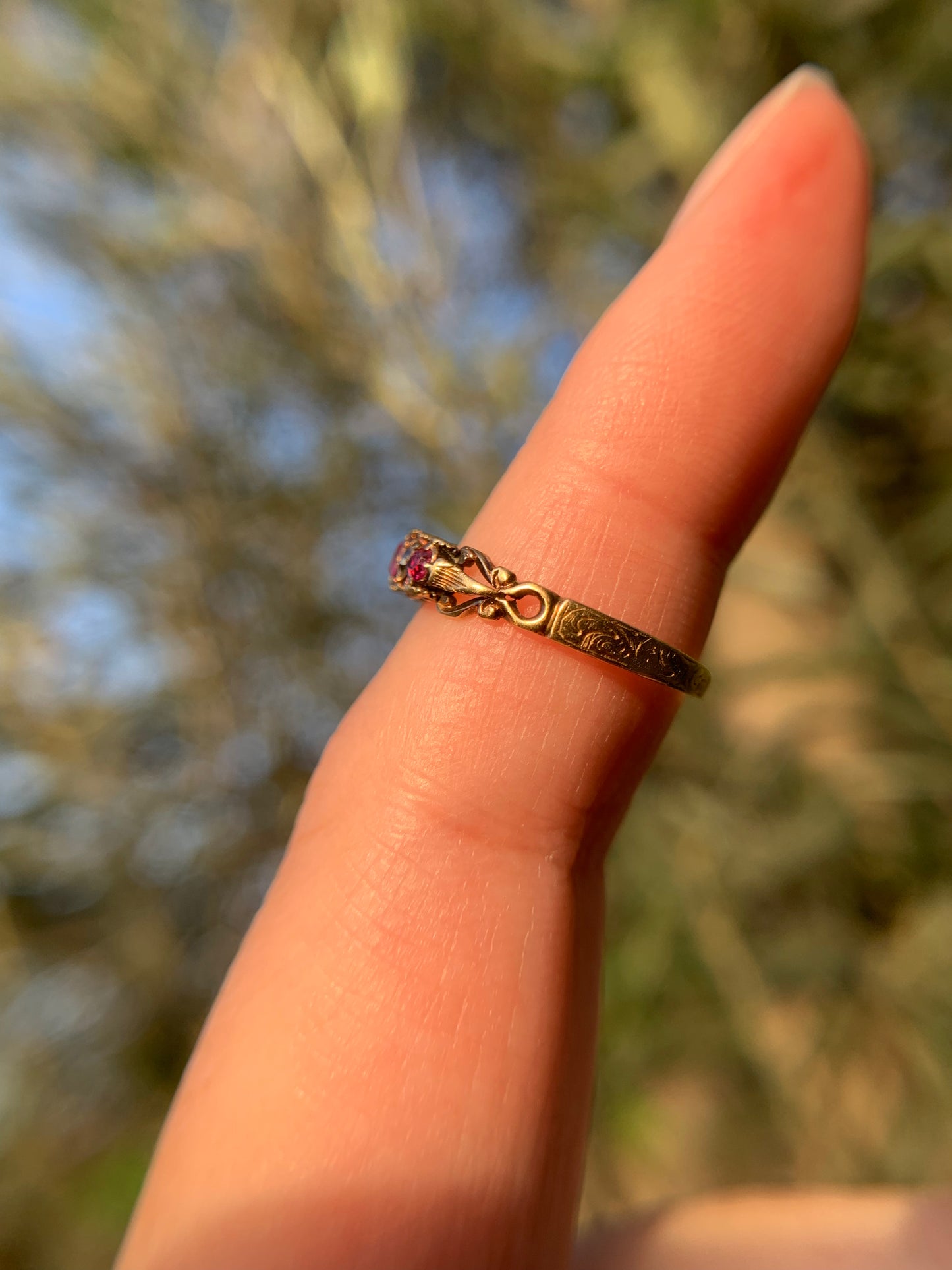 15k ruby and diamond late Georgian, early Victorian ring