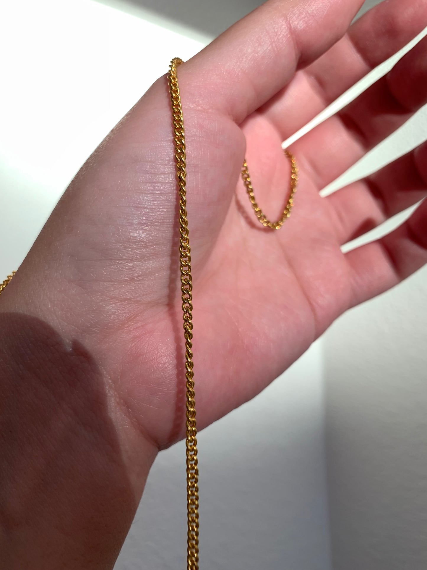 21k curb link chain with 14k spring ring clasp (vintage, only one available)