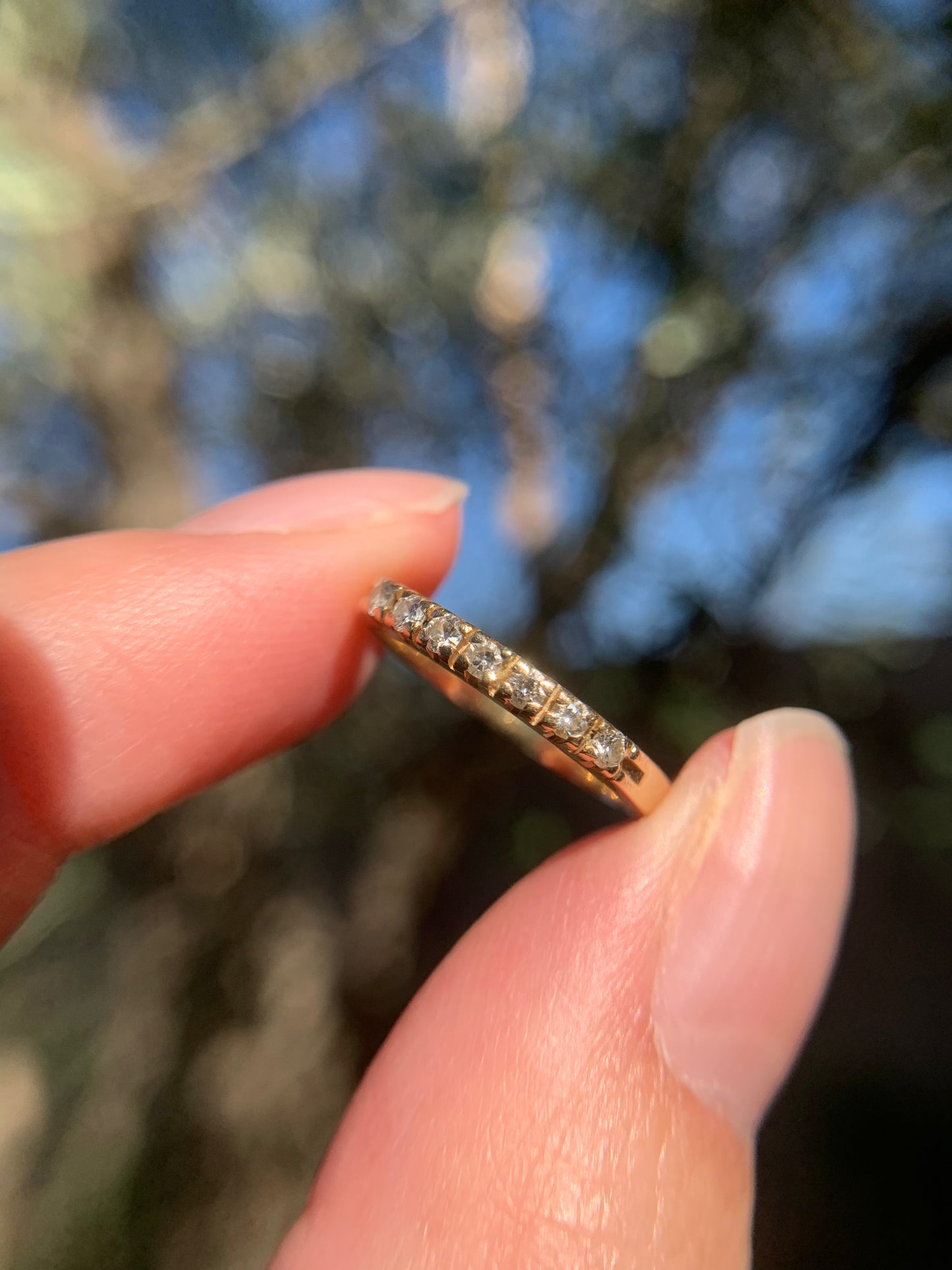 "Sweet one" 14k diamond pave band with 0.21 tcw of diamonds