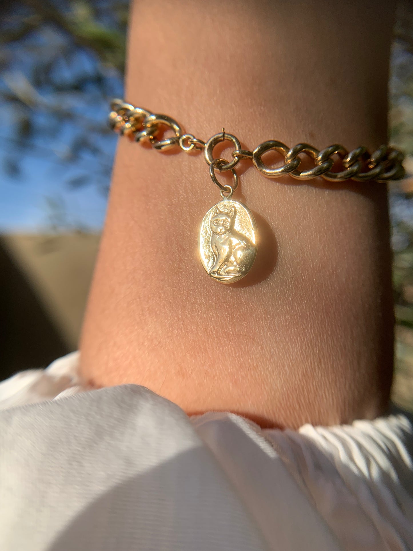 14k or 18k gold Neko Medallion (Made to Order)