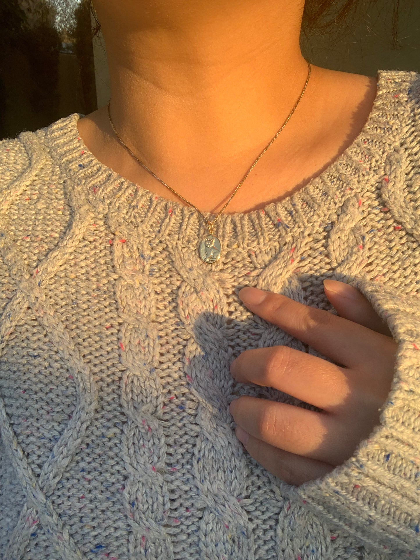 14k or 18k gold Neko Medallion (Made to Order)