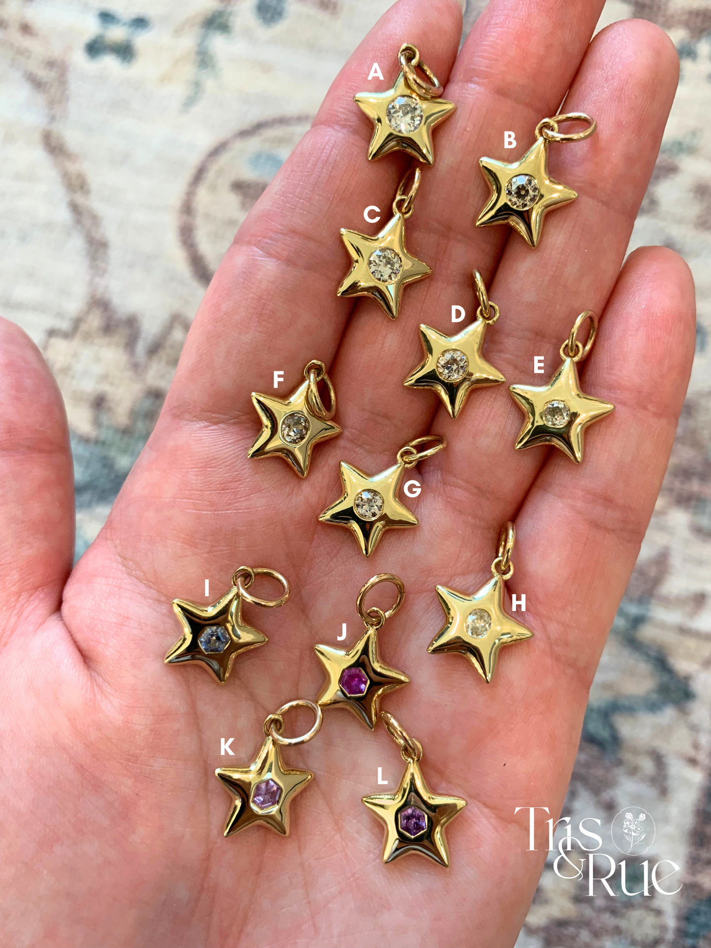 18k Little Star© volume 11: old cut diamonds & limited Hex edition sapphires