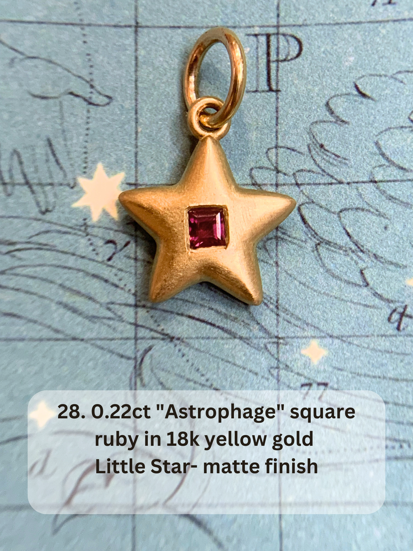 18k Little Star© volume 19 old cut diamond, sapphire, emerald, ruby, garnet