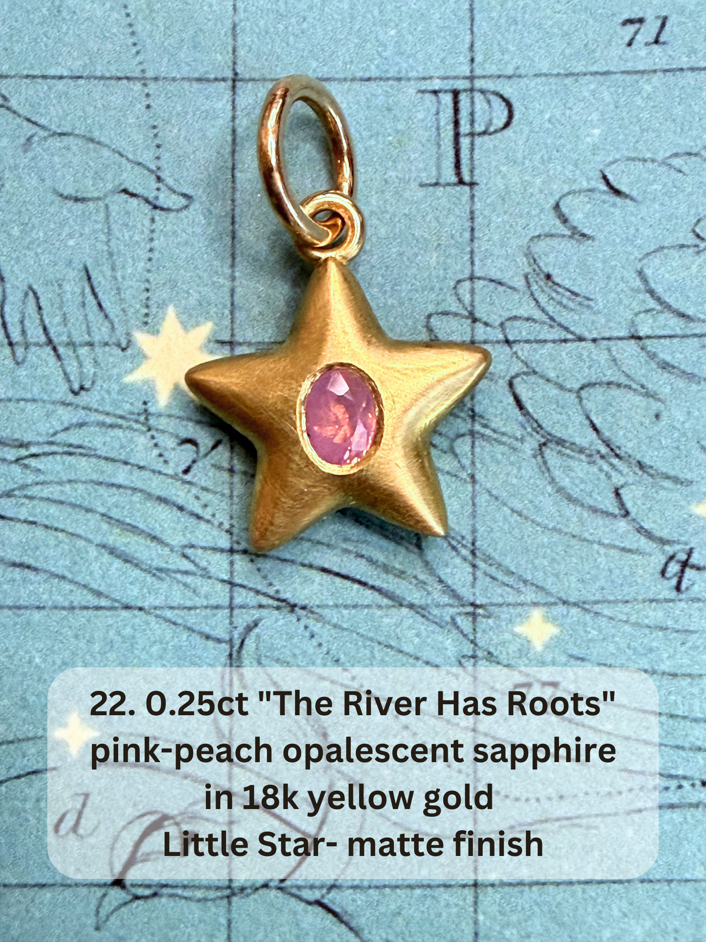 18k Little Star© volume 20 old cut diamond, sapphire, ruby
