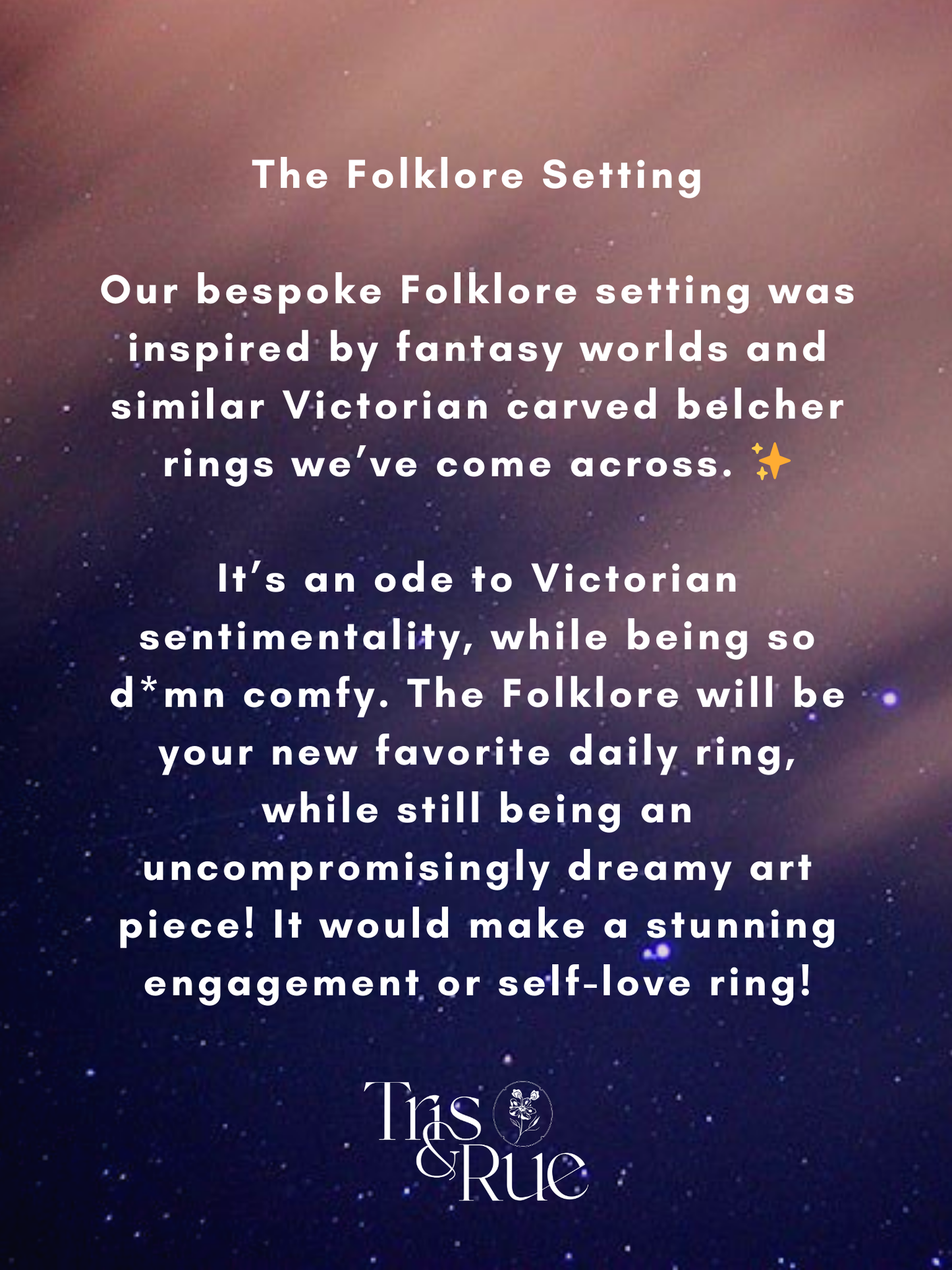"The Folklore" 18k yellow gold natural galaxy sapphire ring