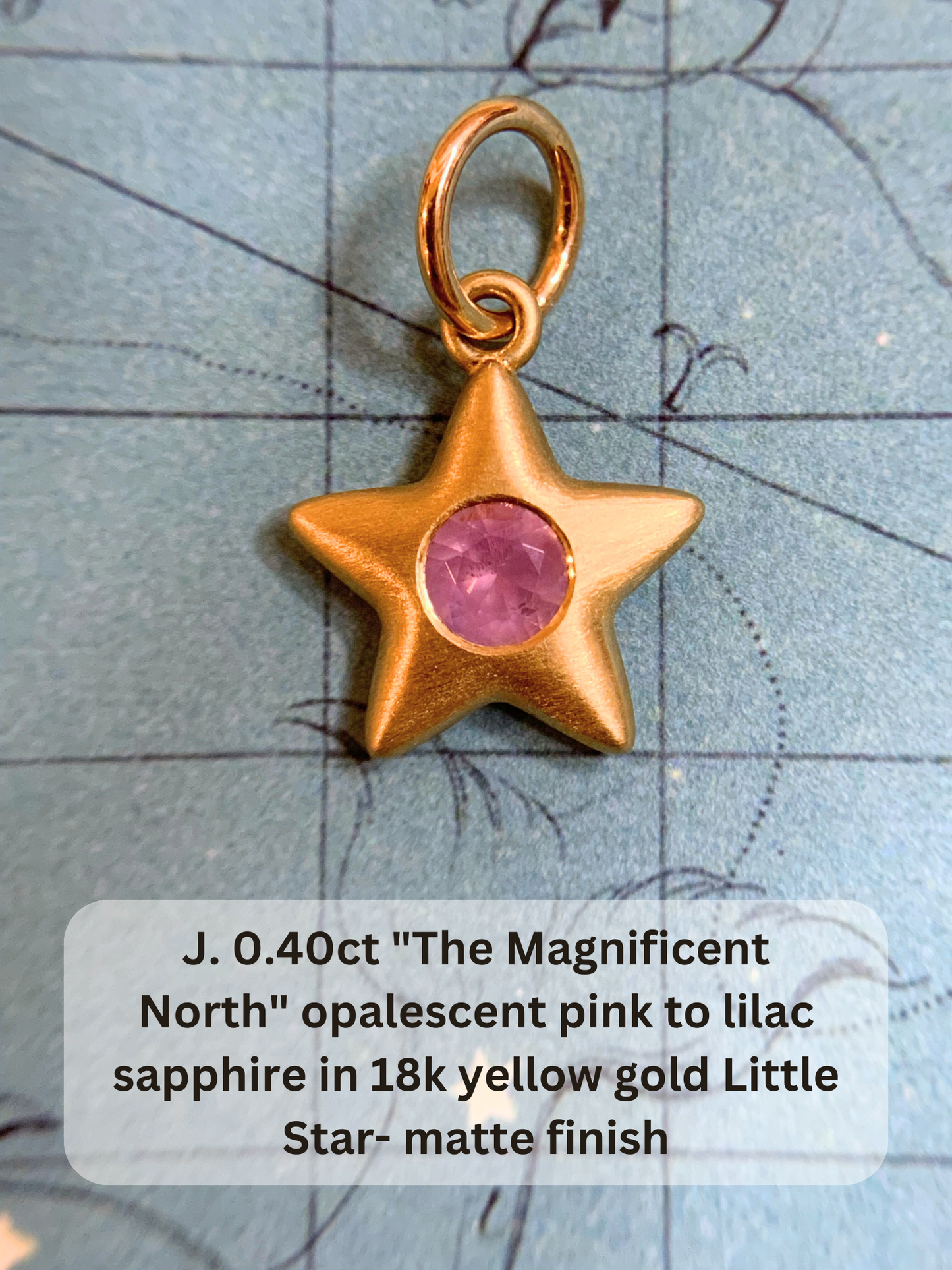 18k Little Star© volume 17 old cut diamonds, multicolor sapphires, rubies, emerald, garnets