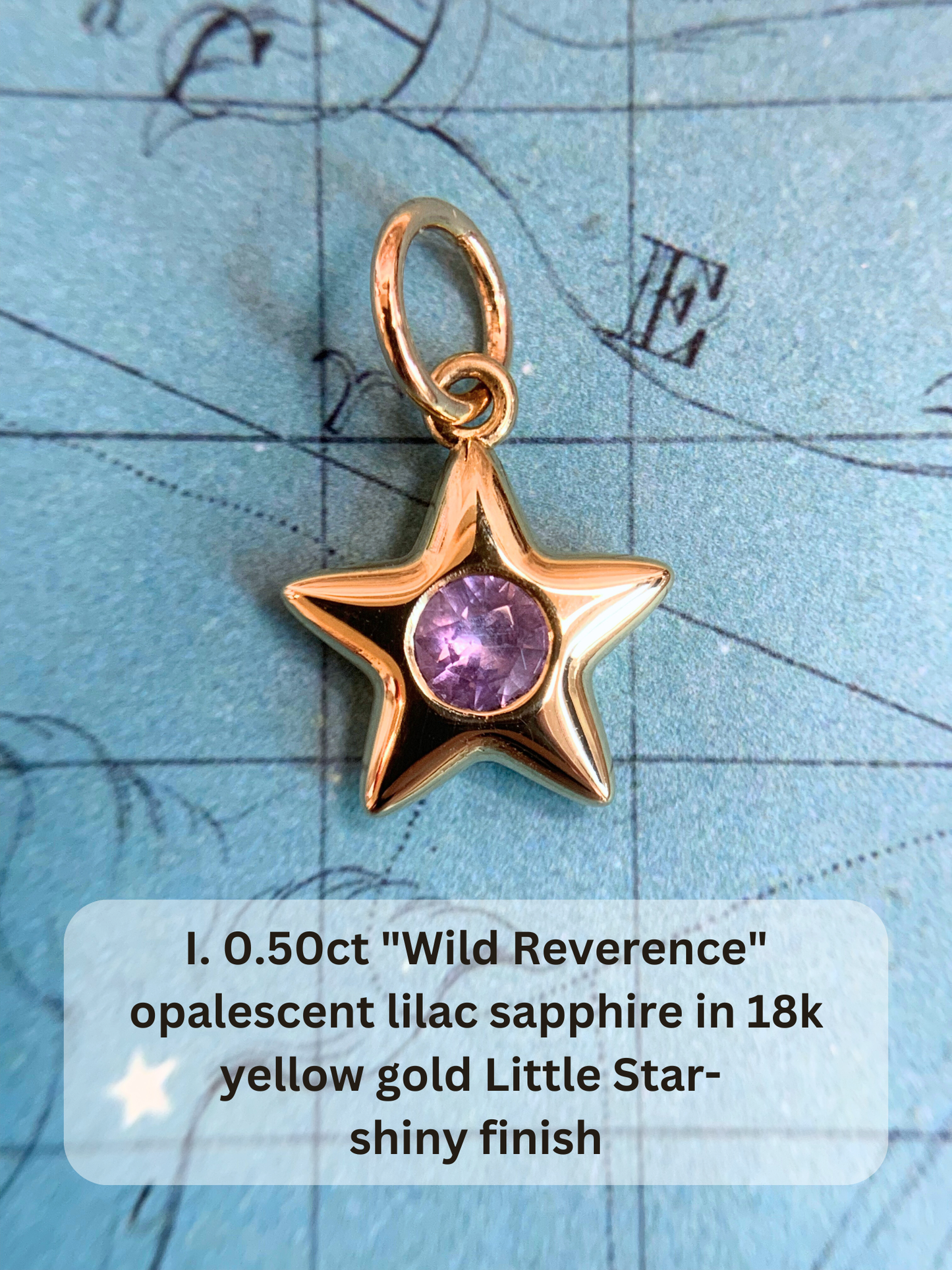 18k Little Star© volume 16 old cut diamonds, Mother Stars, heart edition sapphires, multicolor sapphires, emerald, garnet