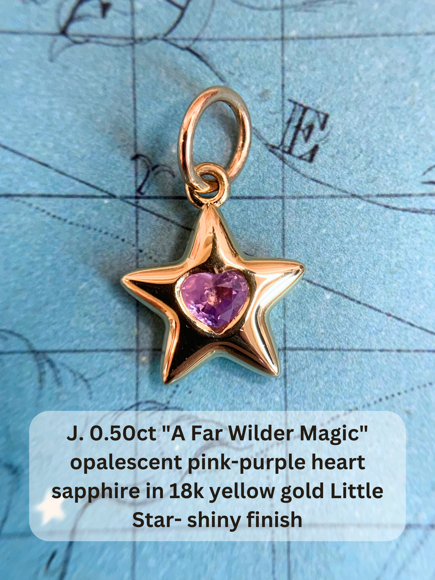 18k Little Star© volume 16 old cut diamonds, Mother Stars, heart edition sapphires, multicolor sapphires, emerald, garnet