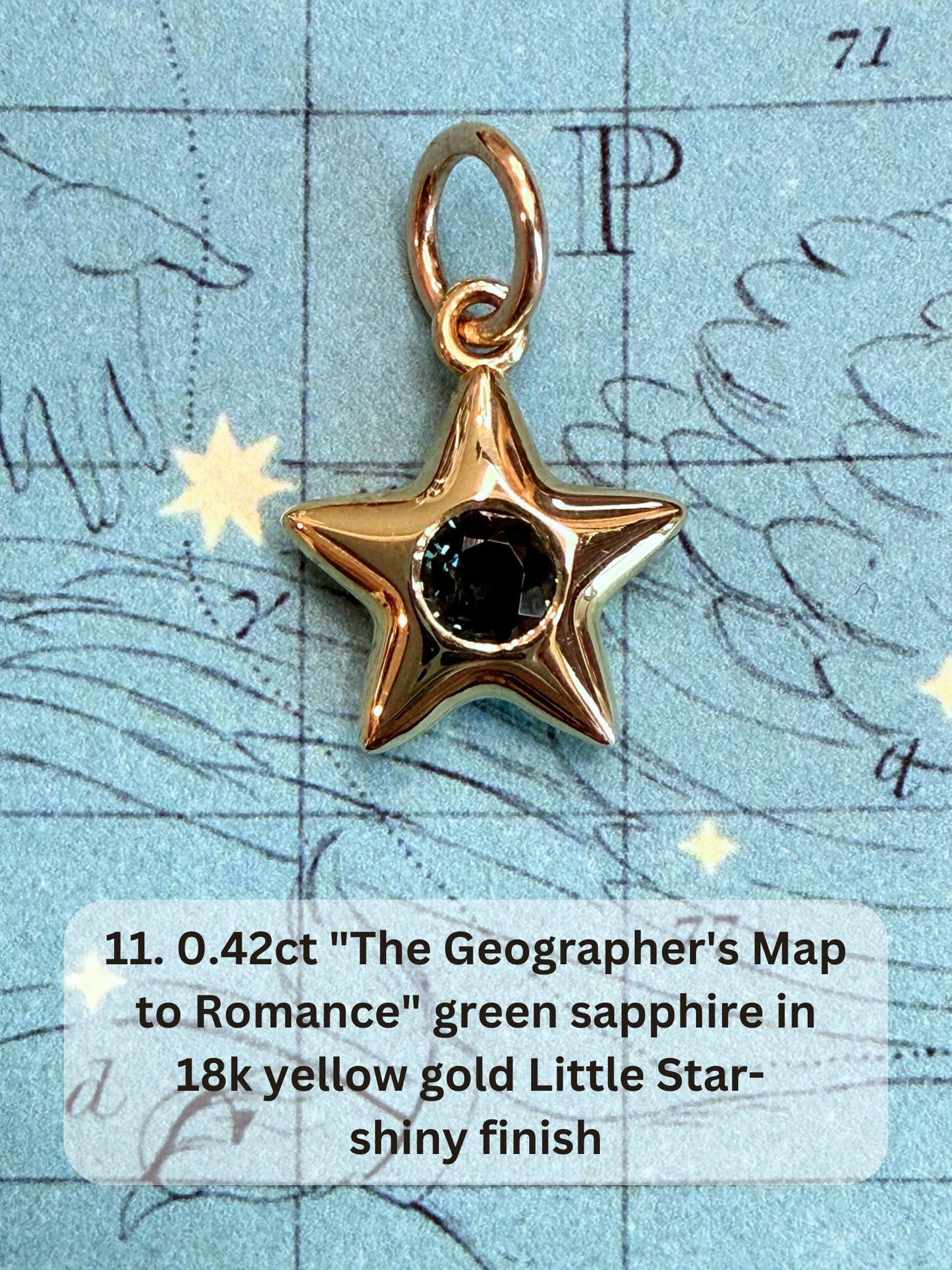 18k Little Star© volume 20 old cut diamond, sapphire, ruby