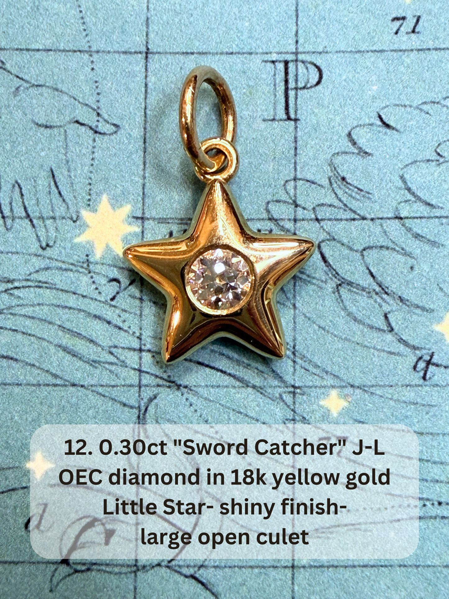 18k Little Star© volume 19 old cut diamond, sapphire, emerald, ruby, garnet