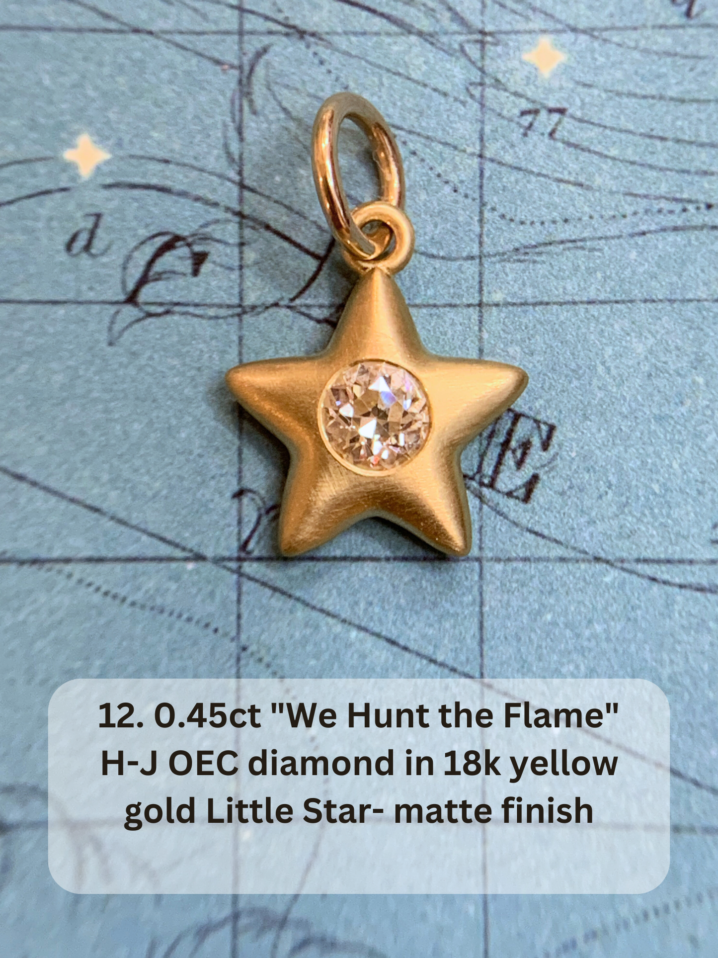 18k Little Star© volume 18 old cut diamonds, multicolor sapphires, emeralds, ruby