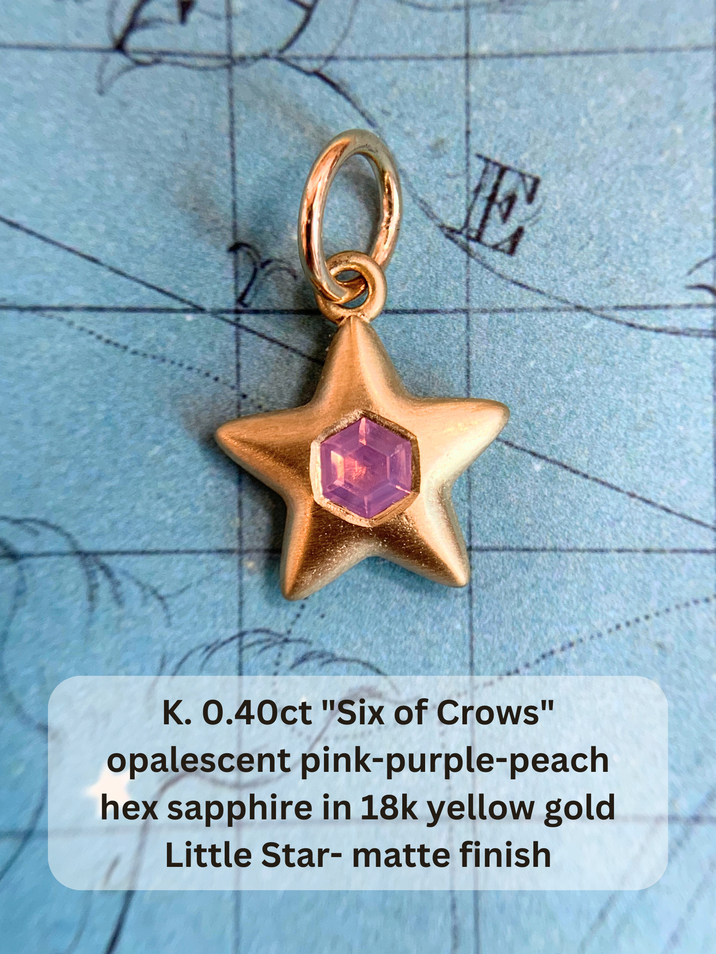 18k Little Star© volume 16 old cut diamonds, Mother Stars, heart edition sapphires, multicolor sapphires, emerald, garnet