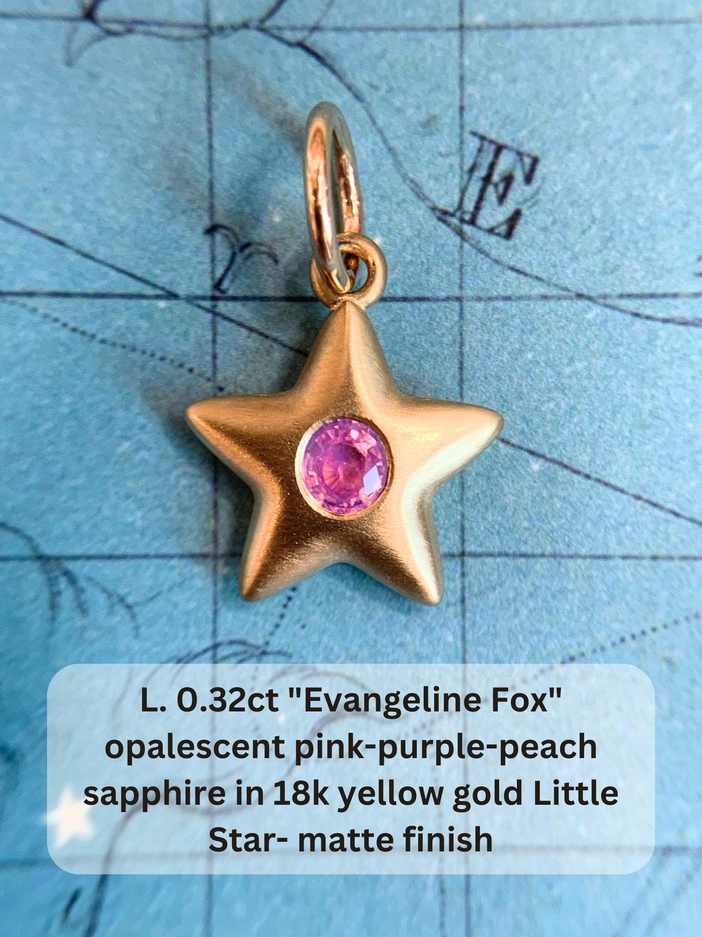 18k Little Star© volume 16 old cut diamonds, Mother Stars, heart edition sapphires, multicolor sapphires, emerald, garnet