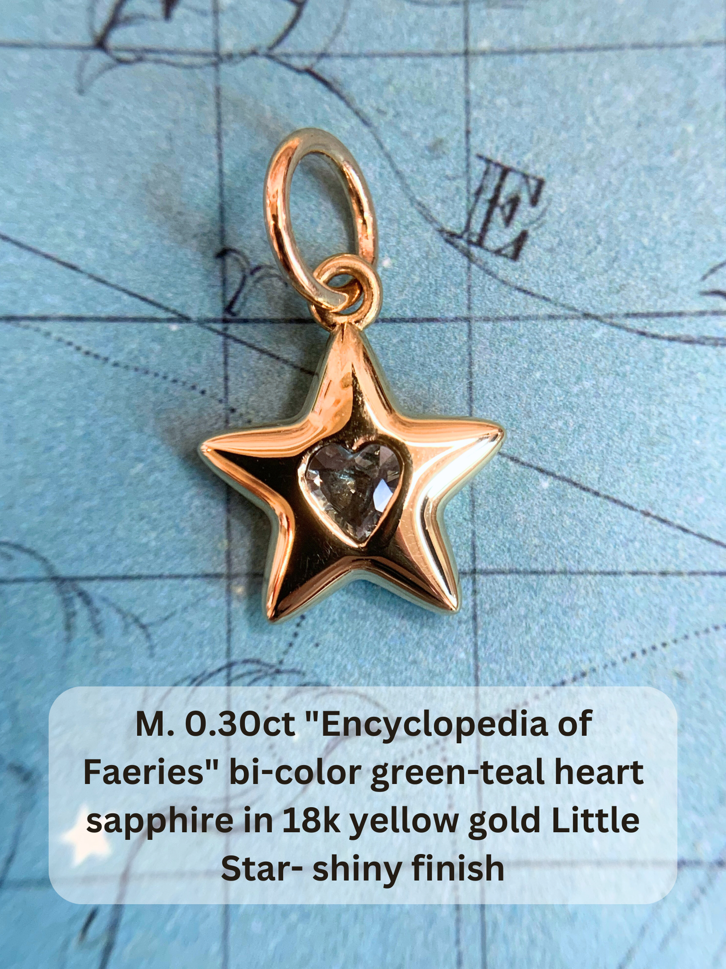 18k Little Star© volume 16 old cut diamonds, Mother Stars, heart edition sapphires, multicolor sapphires, emerald, garnet