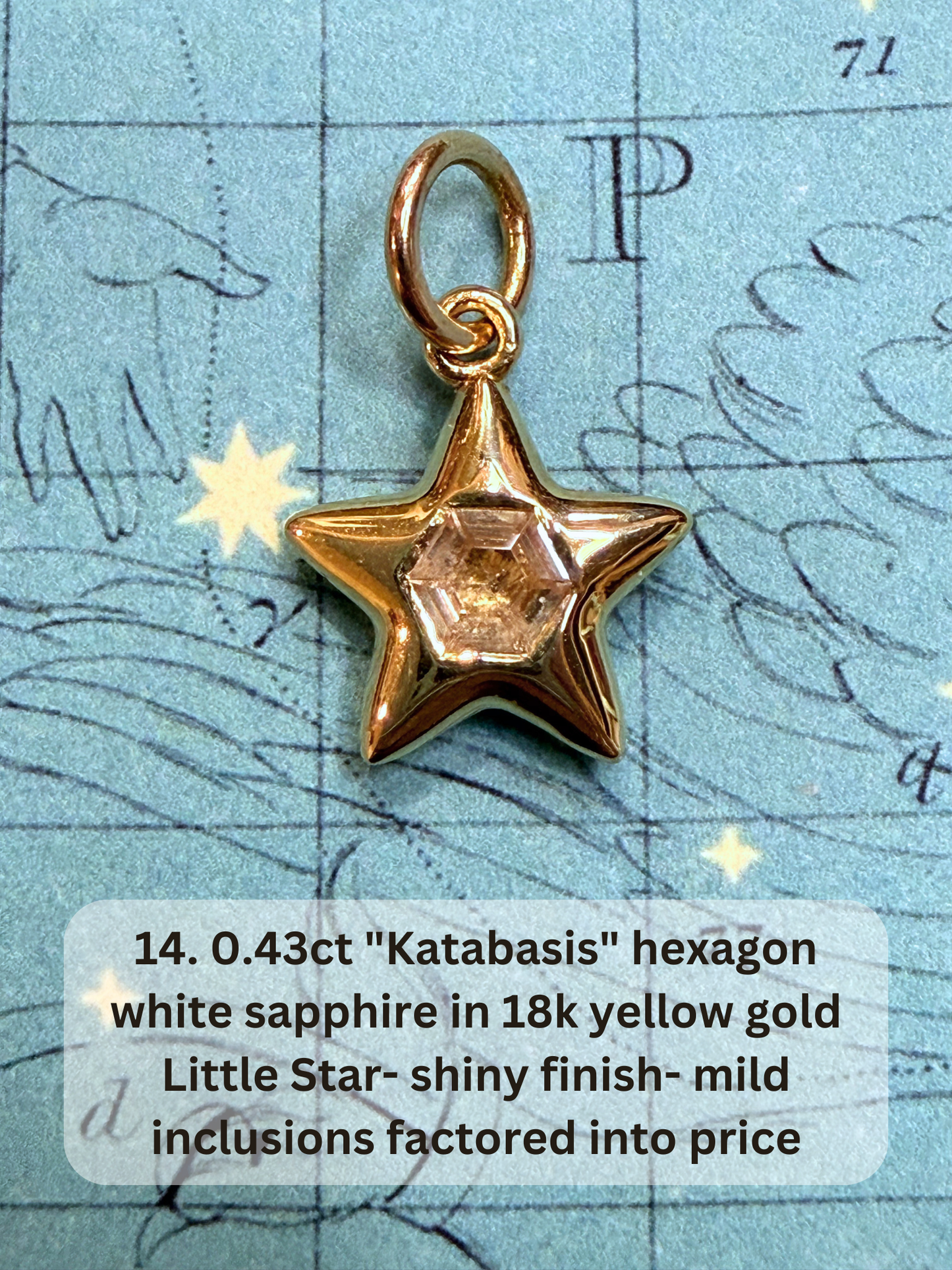 18k Little Star© volume 19 old cut diamond, sapphire, emerald, ruby, garnet