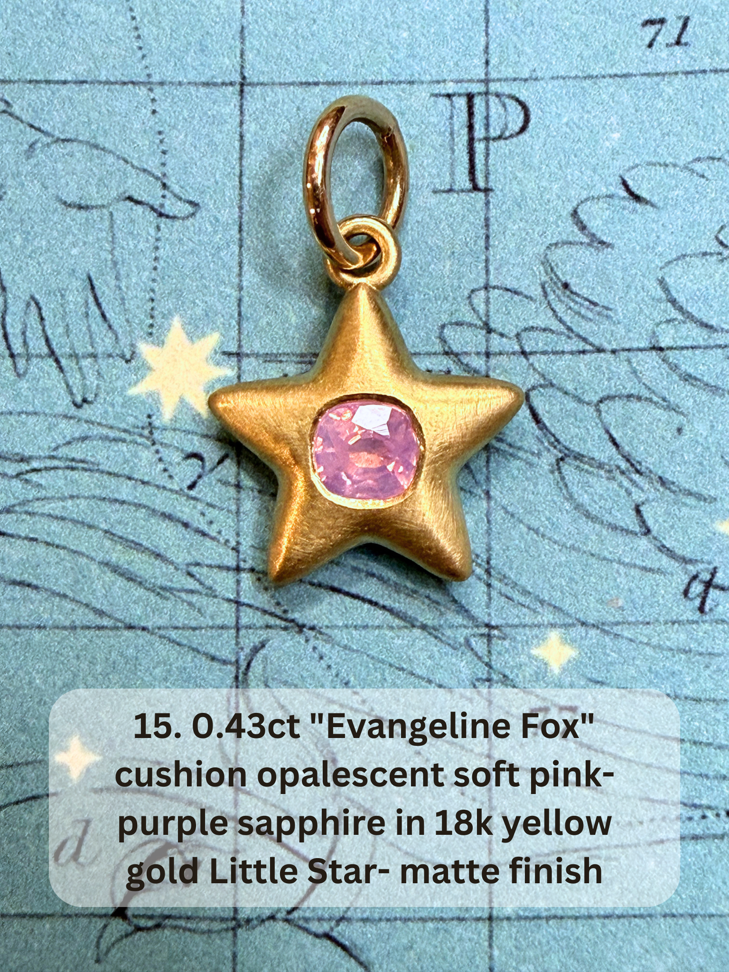 18k Little Star© volume 19 old cut diamond, sapphire, emerald, ruby, garnet
