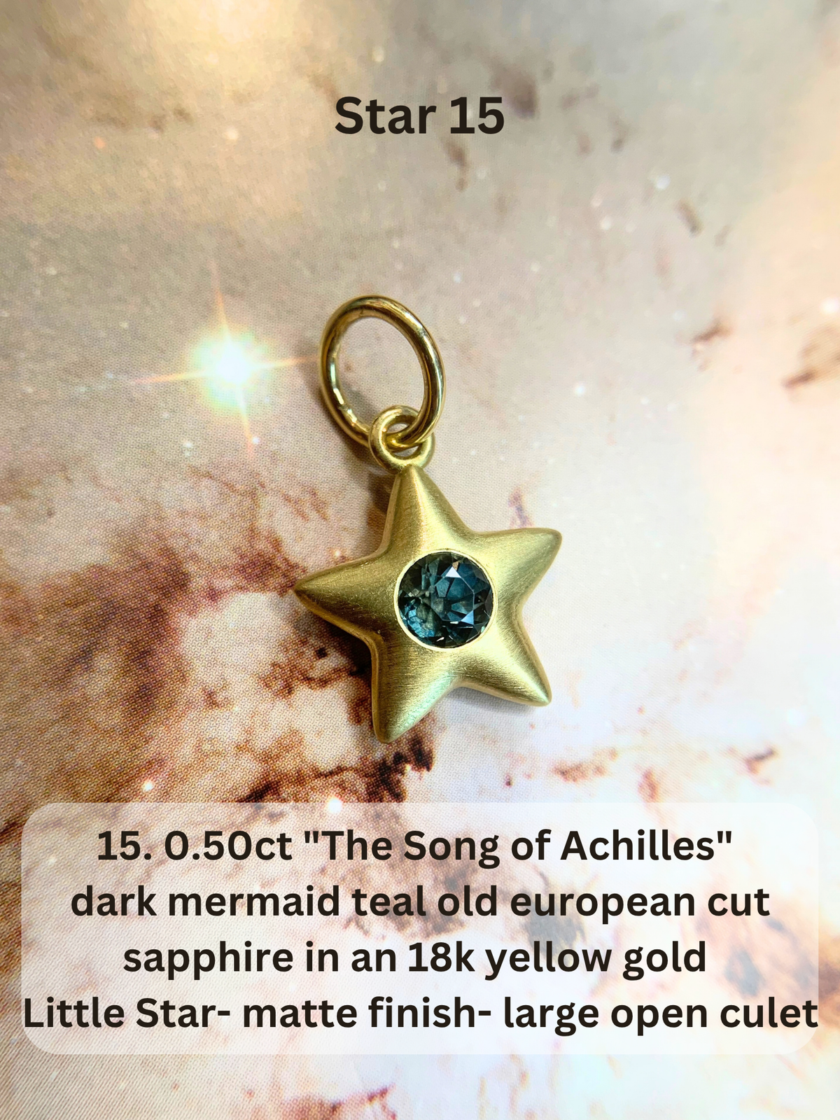 18k Little Star© volume 23 old cut diamond, sapphire, spinel, garnet