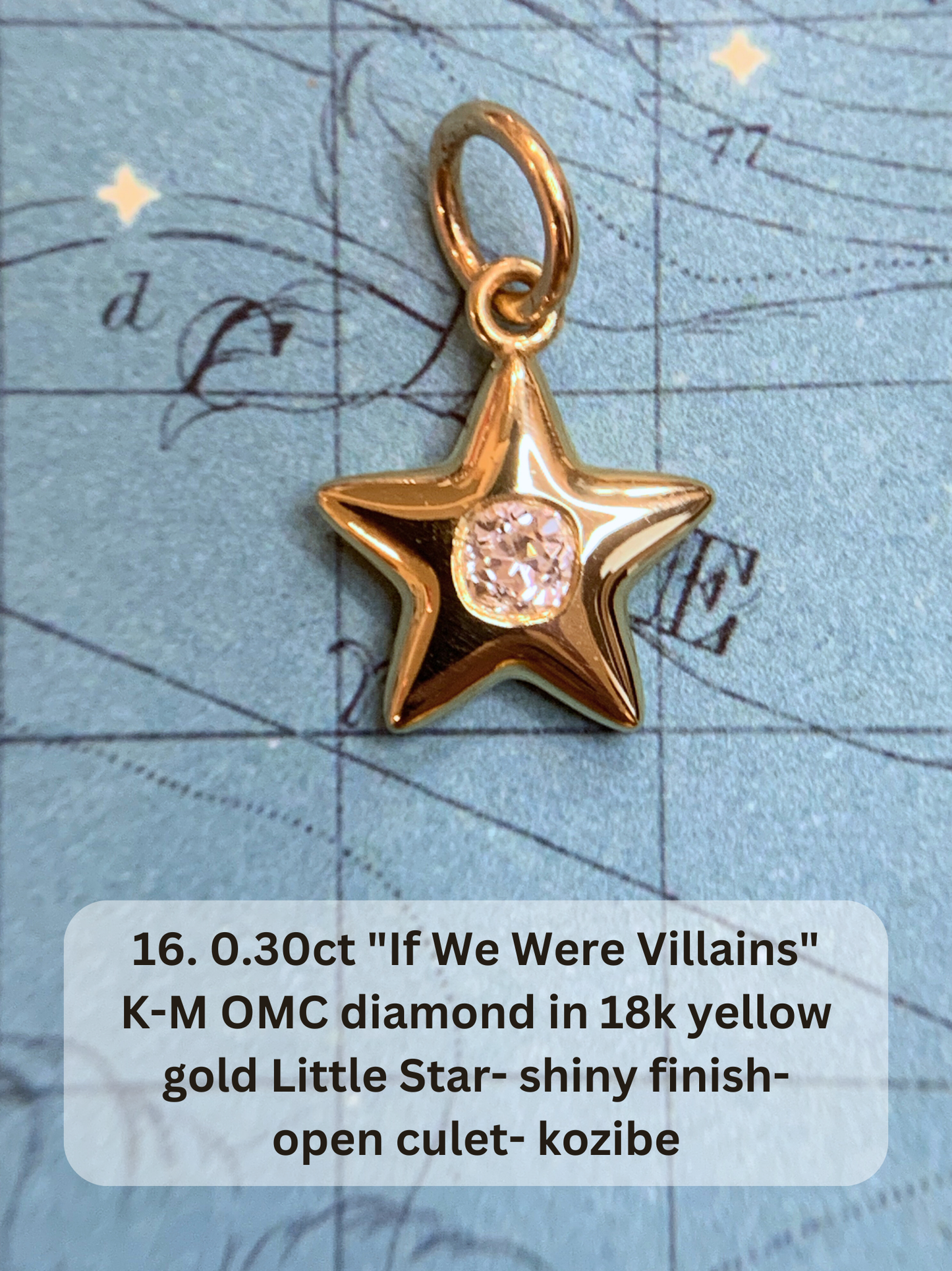 18k Little Star© volume 18 old cut diamonds, multicolor sapphires, emeralds, ruby