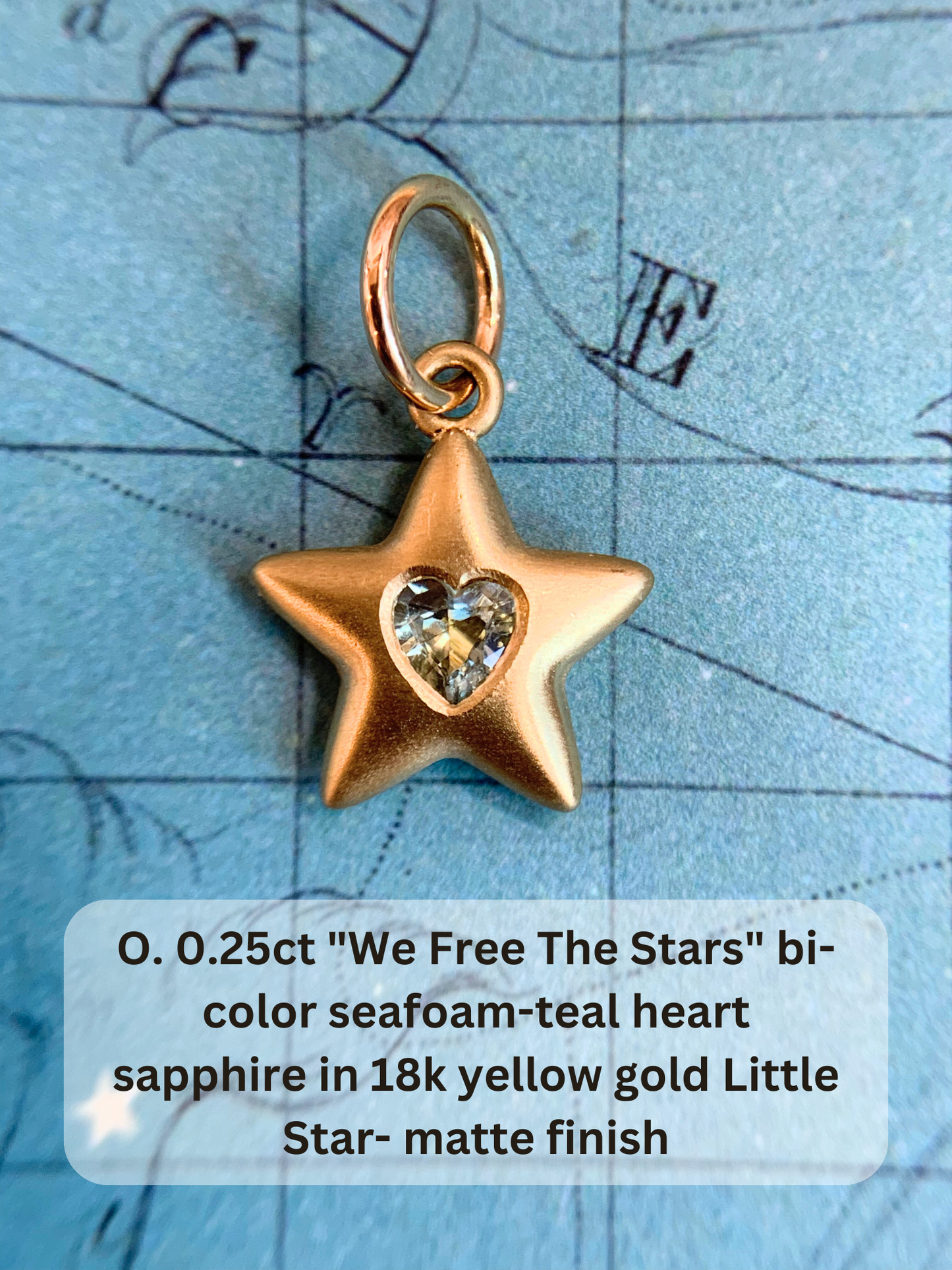 18k Little Star© volume 16 old cut diamonds, Mother Stars, heart edition sapphires, multicolor sapphires, emerald, garnet