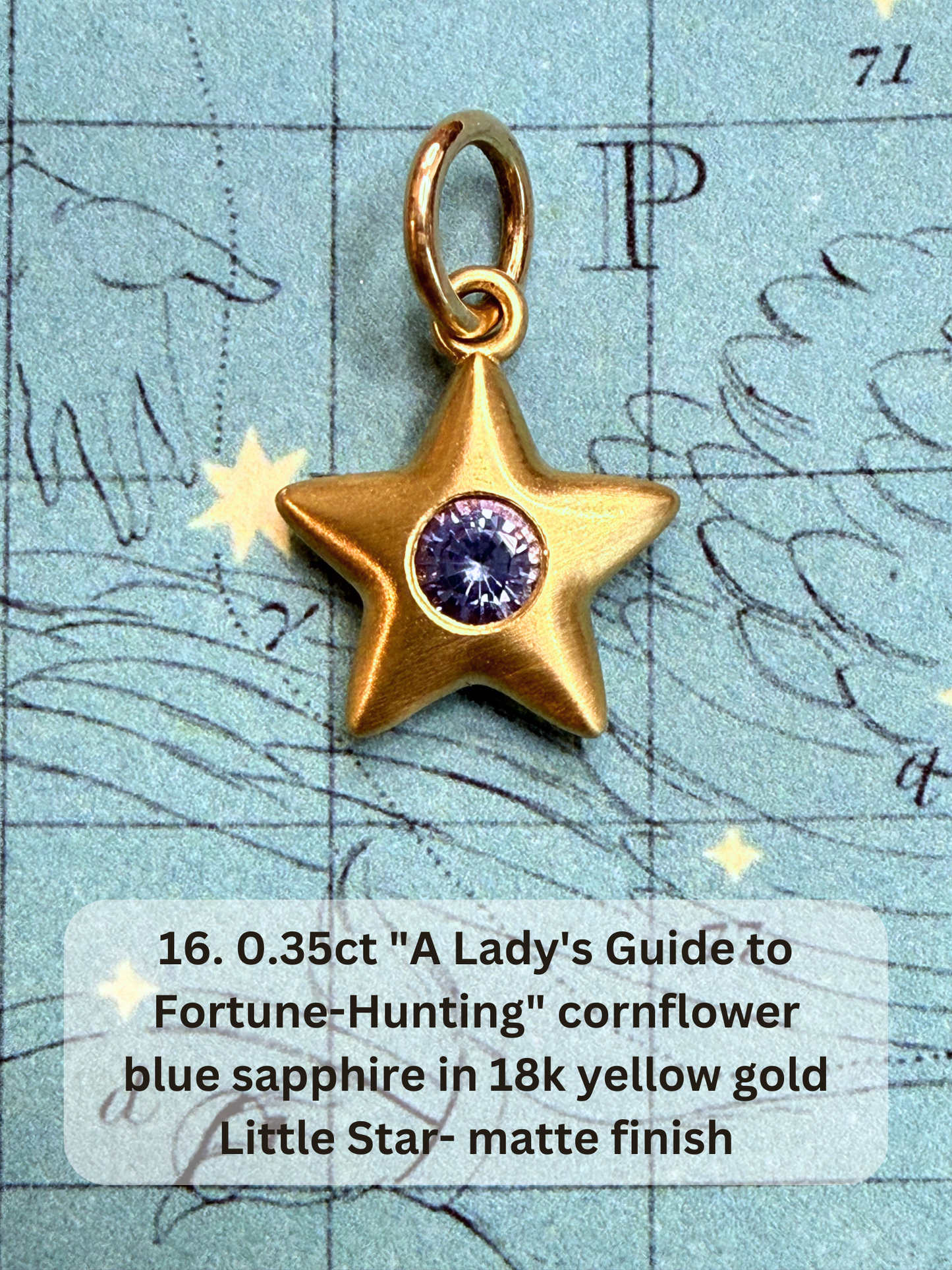 18k Little Star© volume 20 old cut diamond, sapphire, ruby