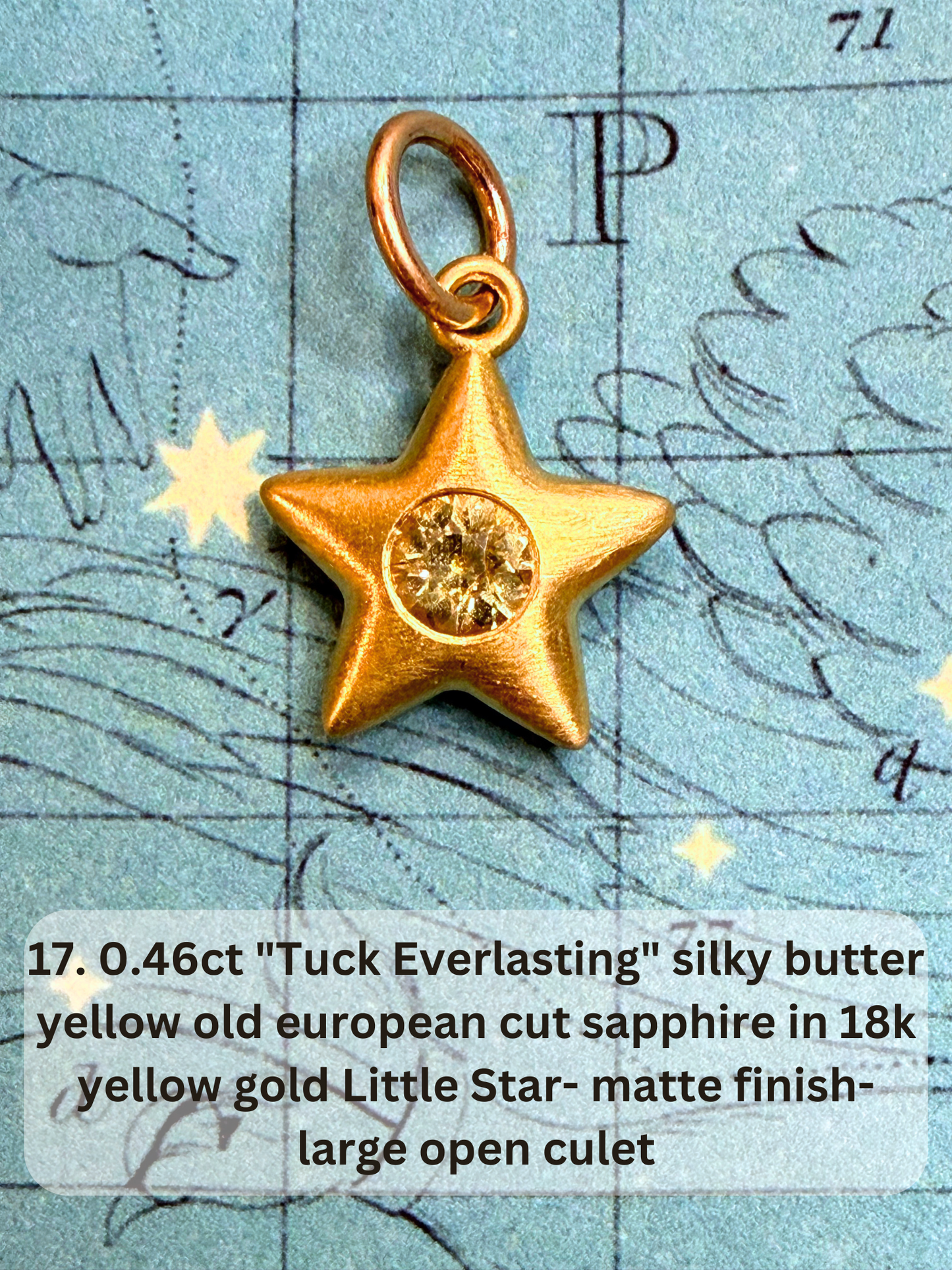 18k Little Star© volume 21 old cut diamond, sapphire, spinel