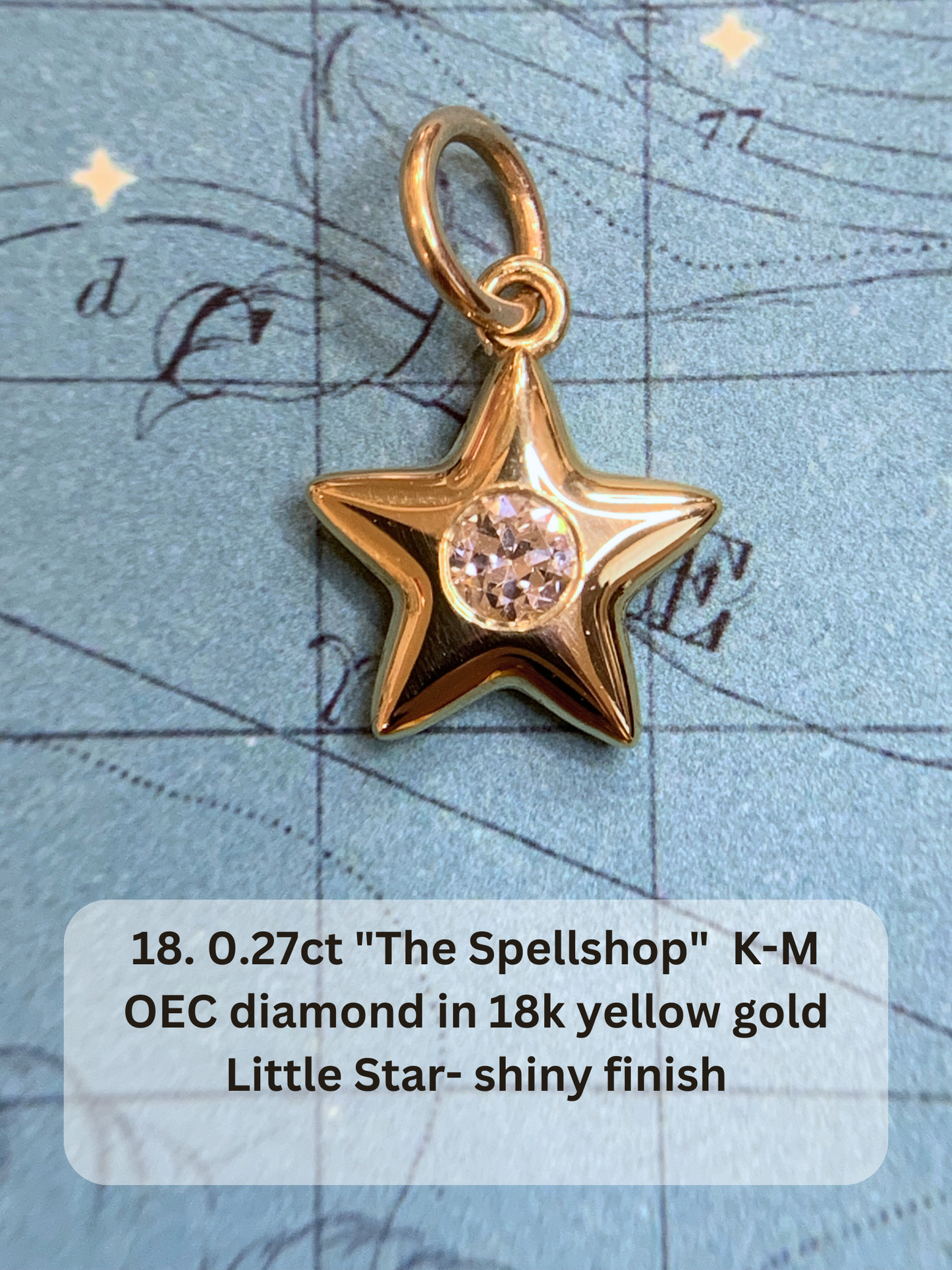 18k Little Star© volume 18 old cut diamonds, multicolor sapphires, emeralds, ruby