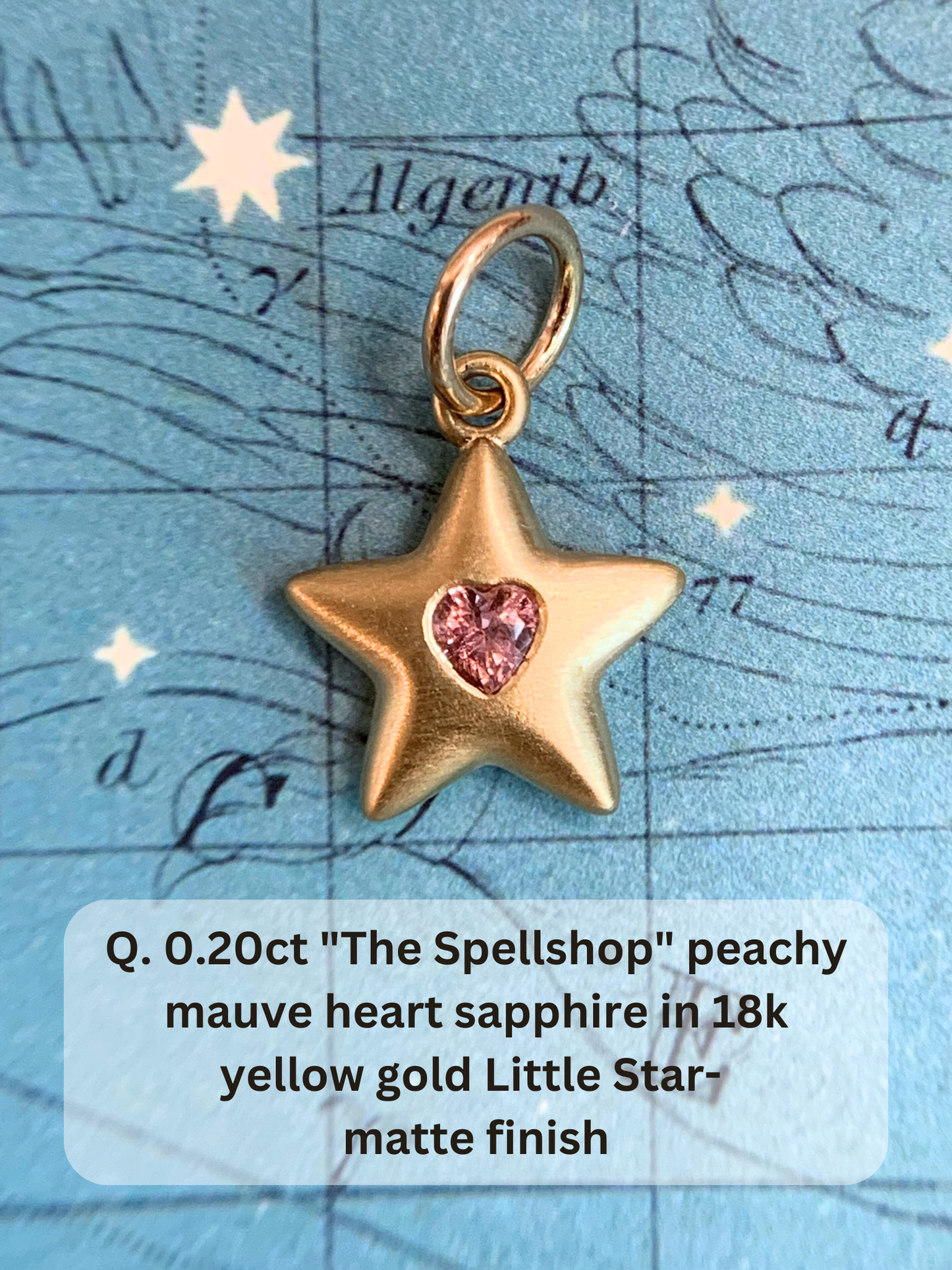 18k Little Star© volume 16 old cut diamonds, Mother Stars, heart edition sapphires, multicolor sapphires, emerald, garnet