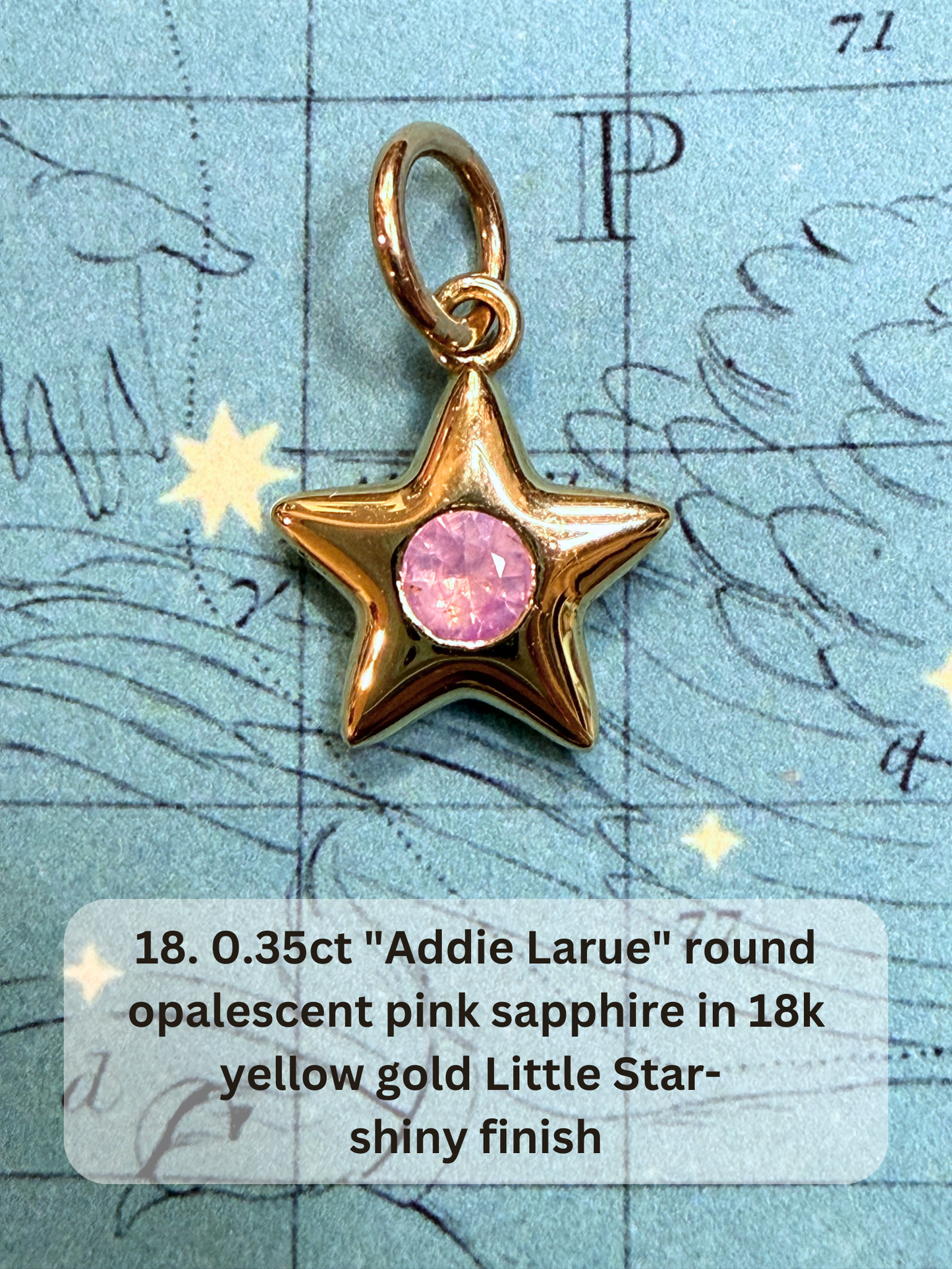 18k Little Star© volume 19 old cut diamond, sapphire, emerald, ruby, garnet