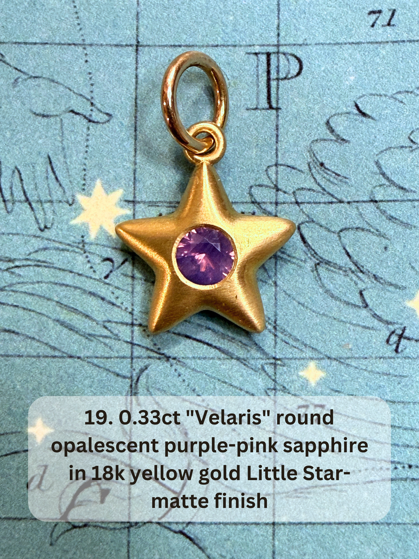 18k Little Star© volume 19 old cut diamond, sapphire, emerald, ruby, garnet