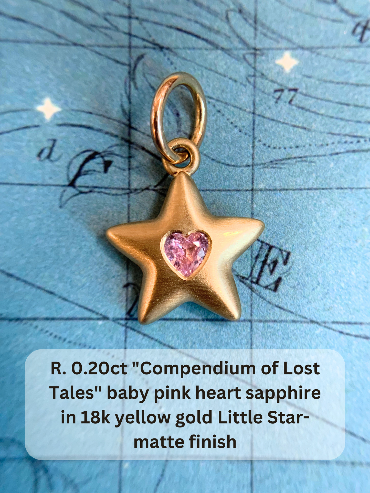 18k Little Star© volume 16 old cut diamonds, Mother Stars, heart edition sapphires, multicolor sapphires, emerald, garnet