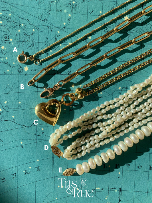 Chains & pearls (vintage & preloved, only one available of each)
