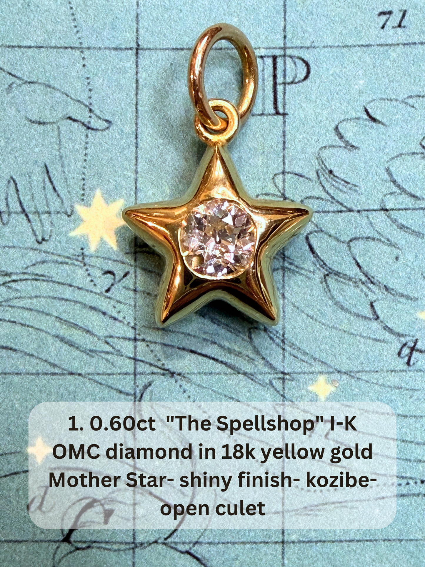 18k Little Star© volume 19 old cut diamond, sapphire, emerald, ruby, garnet