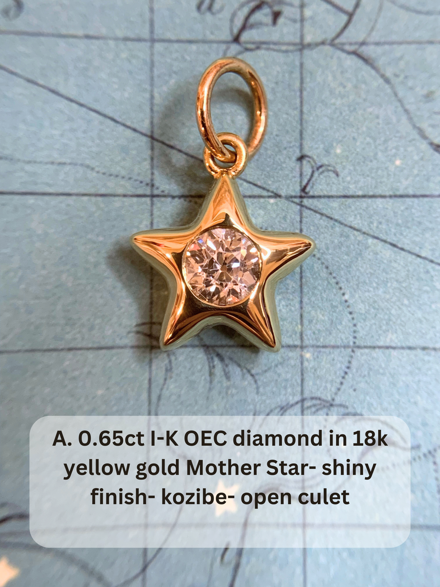 18k Little Star© volume 17 old cut diamonds, multicolor sapphires, rubies, emerald, garnets