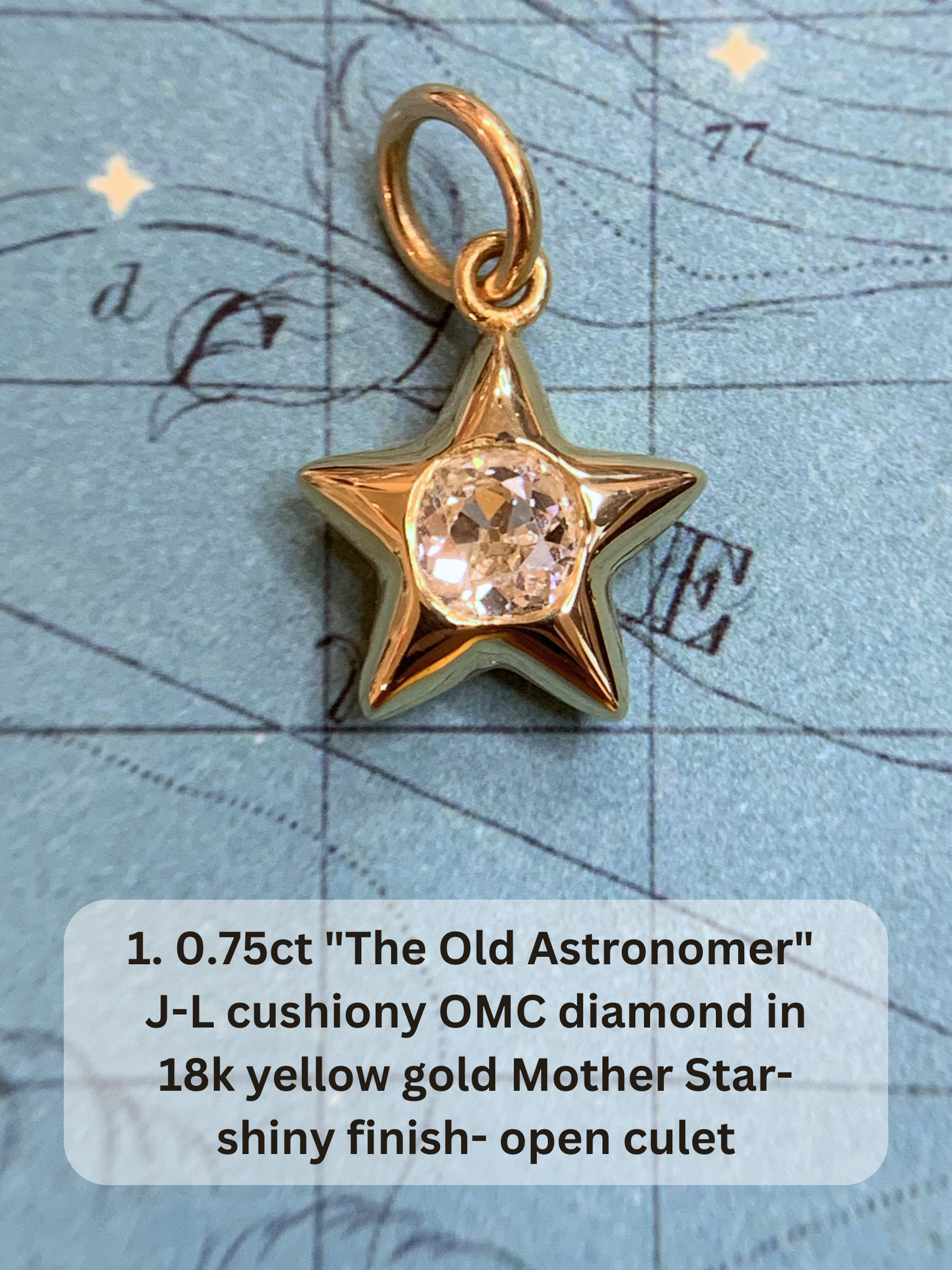 18k Little Star© volume 18 old cut diamonds, multicolor sapphires, emeralds, ruby