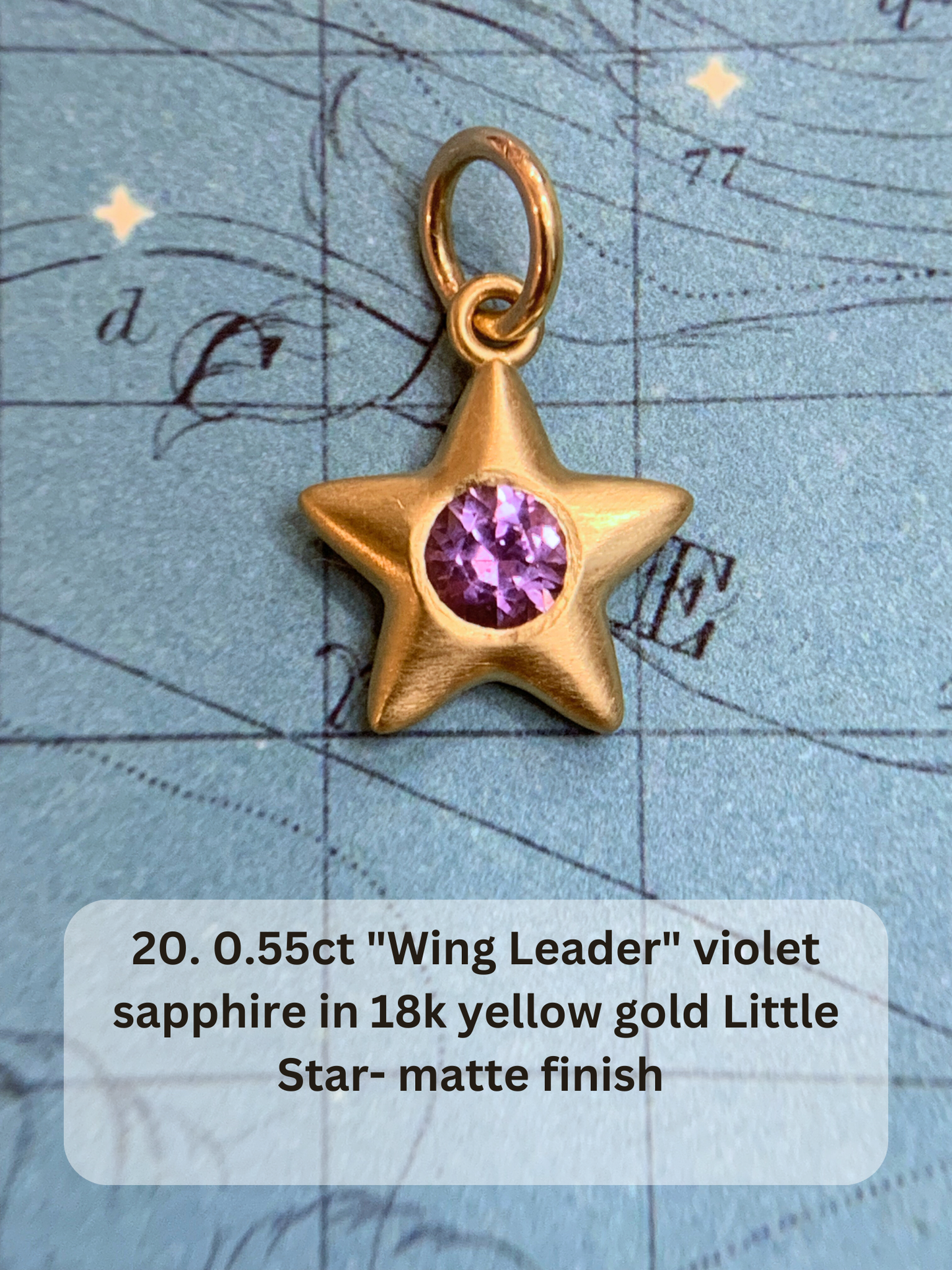 18k Little Star© volume 18 old cut diamonds, multicolor sapphires, emeralds, ruby