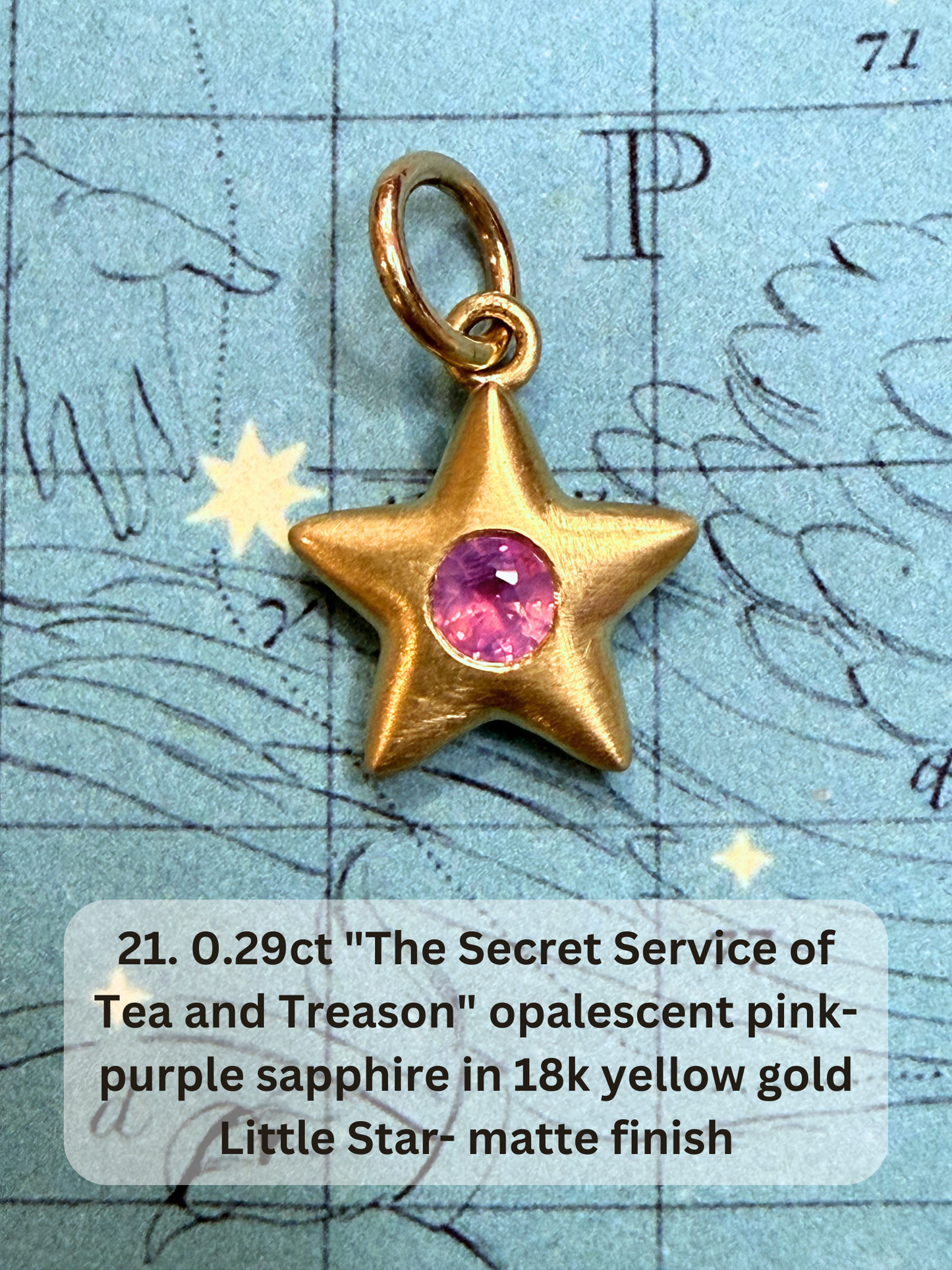 18k Little Star© volume 19 old cut diamond, sapphire, emerald, ruby, garnet